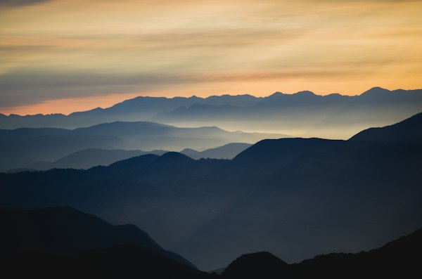 A view of a mountain range at sunset — Querétaro, Mexico