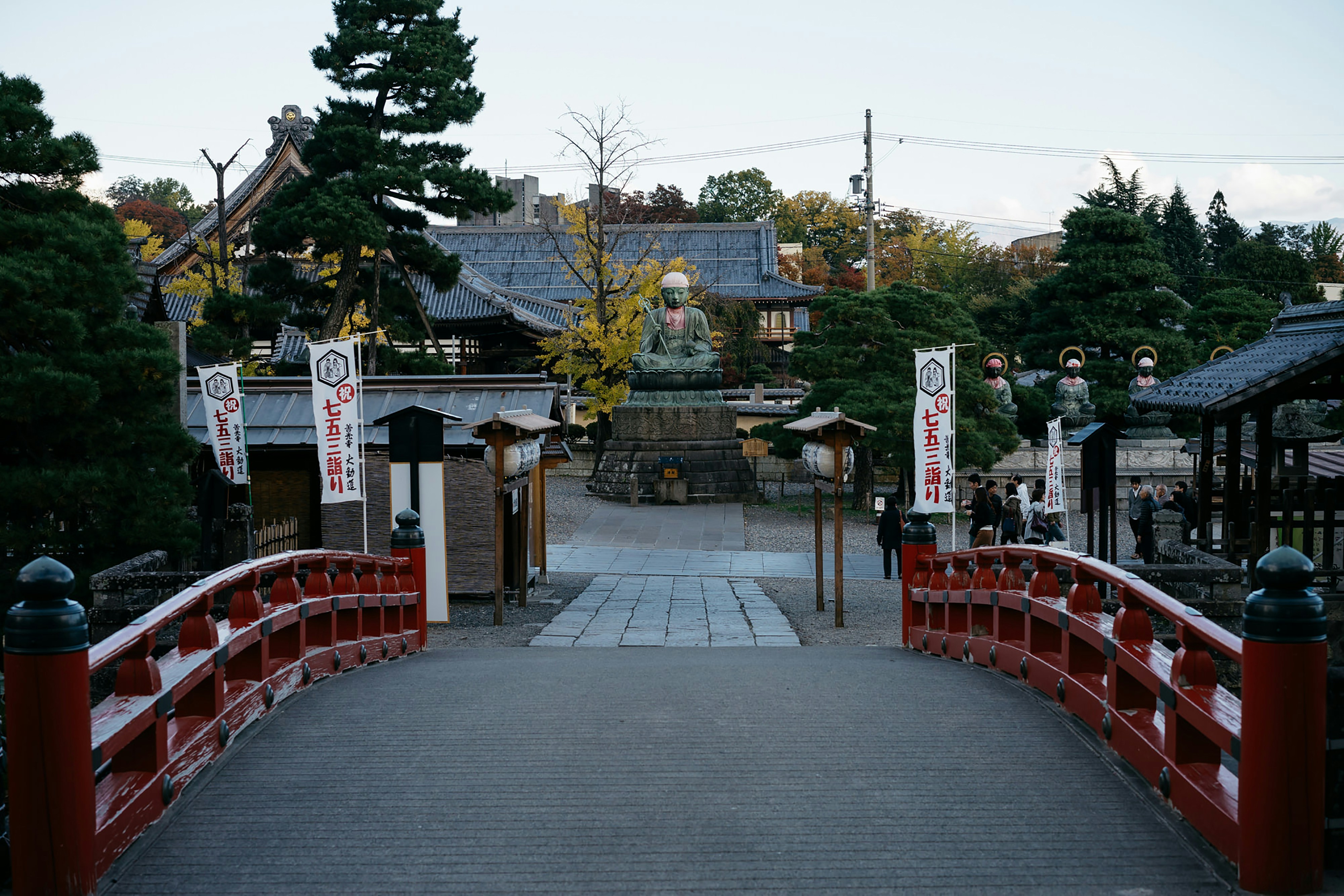 Meiji Jingu shrine gate with Hatsumode visitors