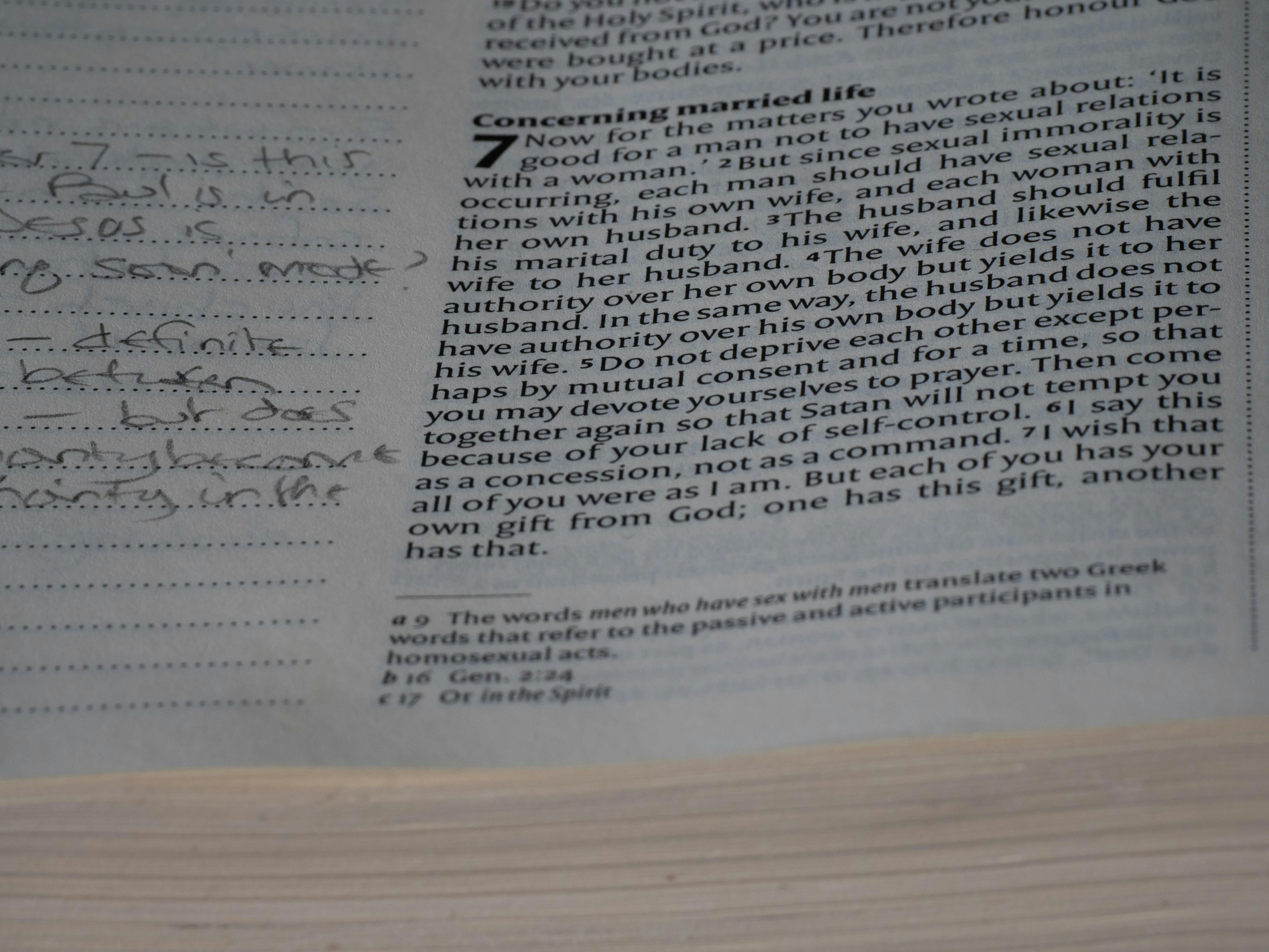 close up, bokeh, bible, new testament, christian, history, text, reading, bible study, devotions, christianity, scripture, epistle, letter, corinthians, 1 corinthians, sosthenes, spiritual gifts, love, morality, immorality, grace,