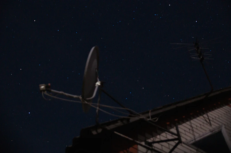 Satellite dish installed on a rooftop