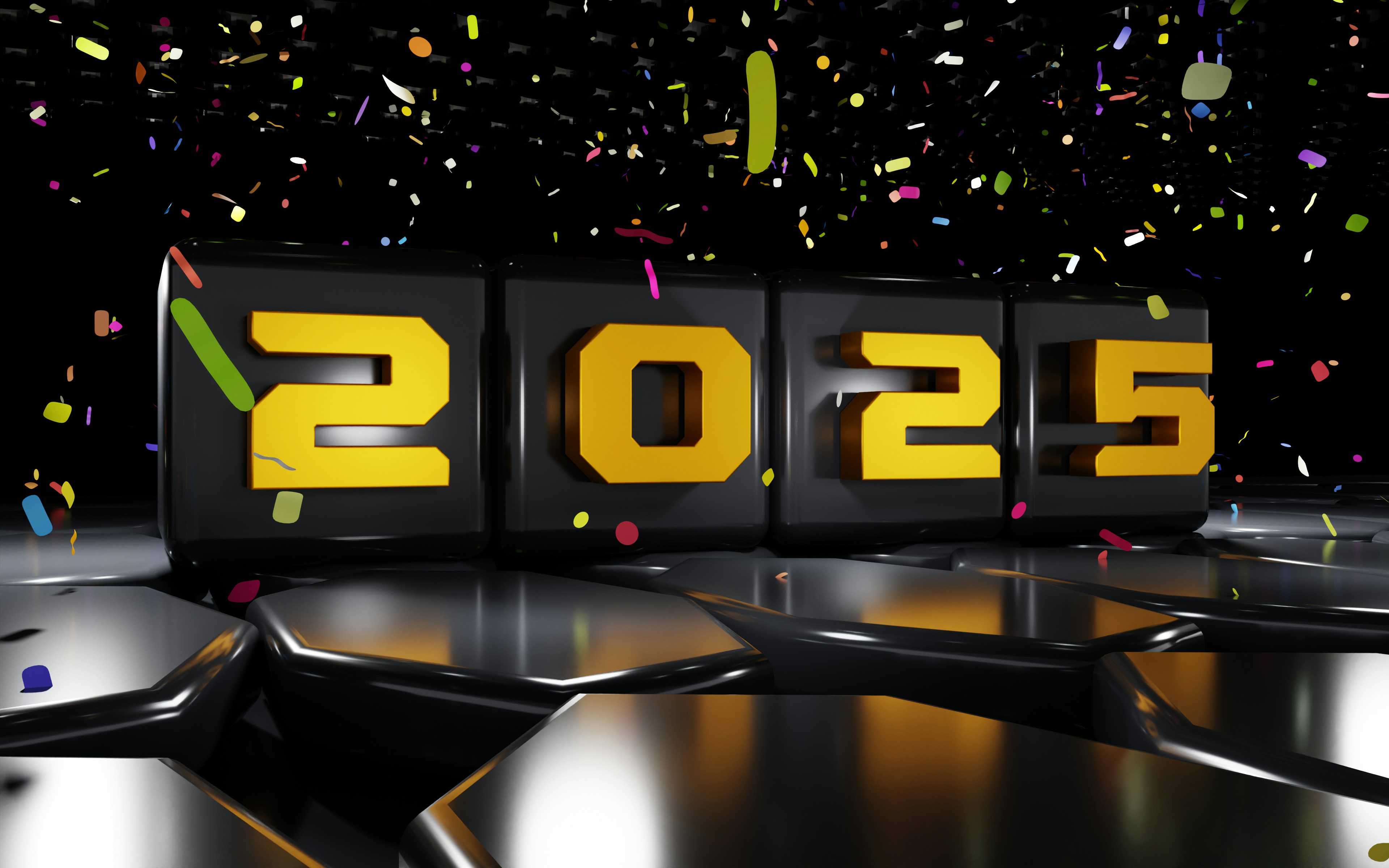 A number of numbers with confetti in the background photo Free Feliz