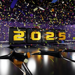 A new year's eve with confetti and confetti