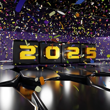 A new year's eve with confetti and confetti