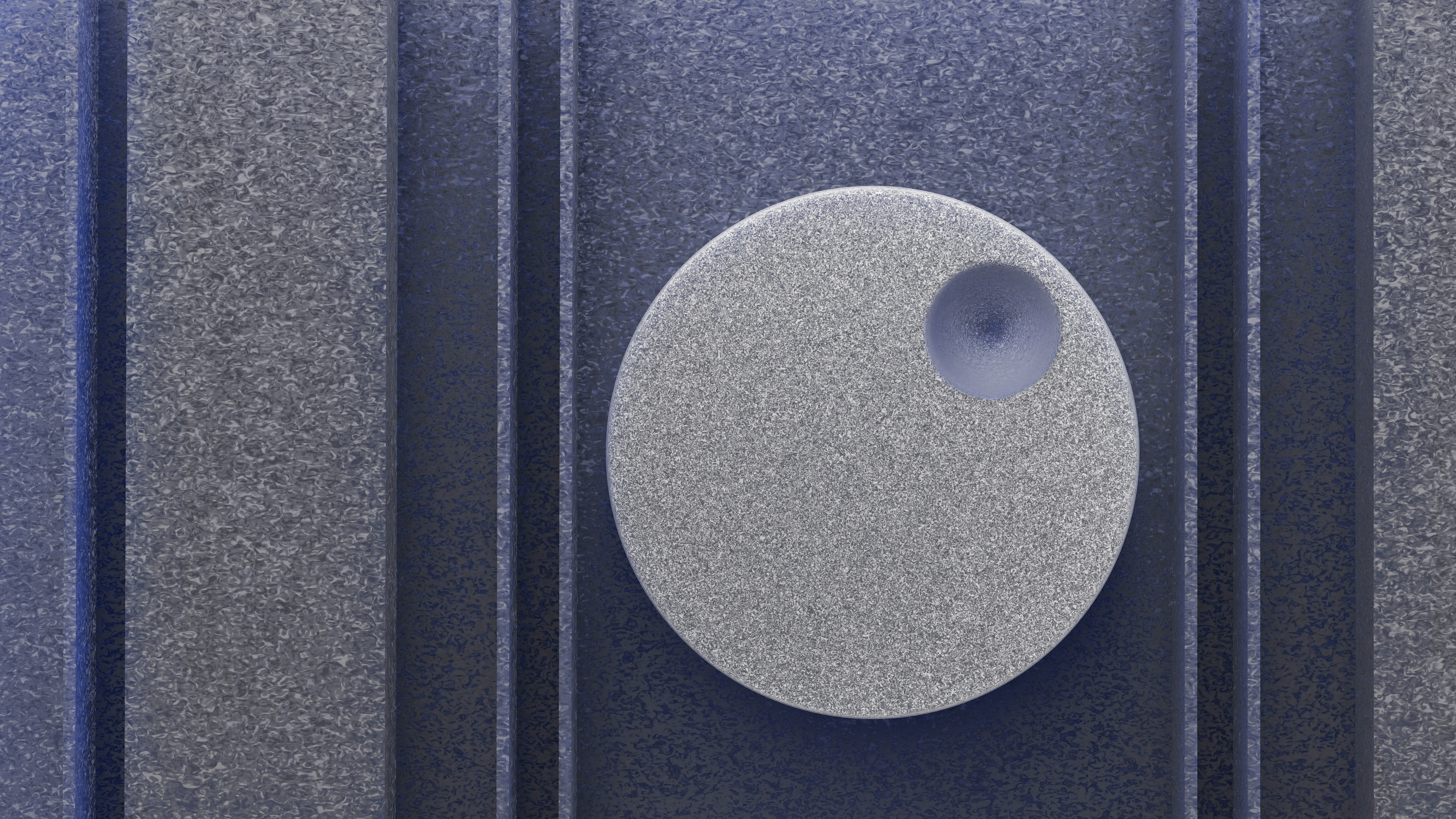 A close up of a round object on a wall