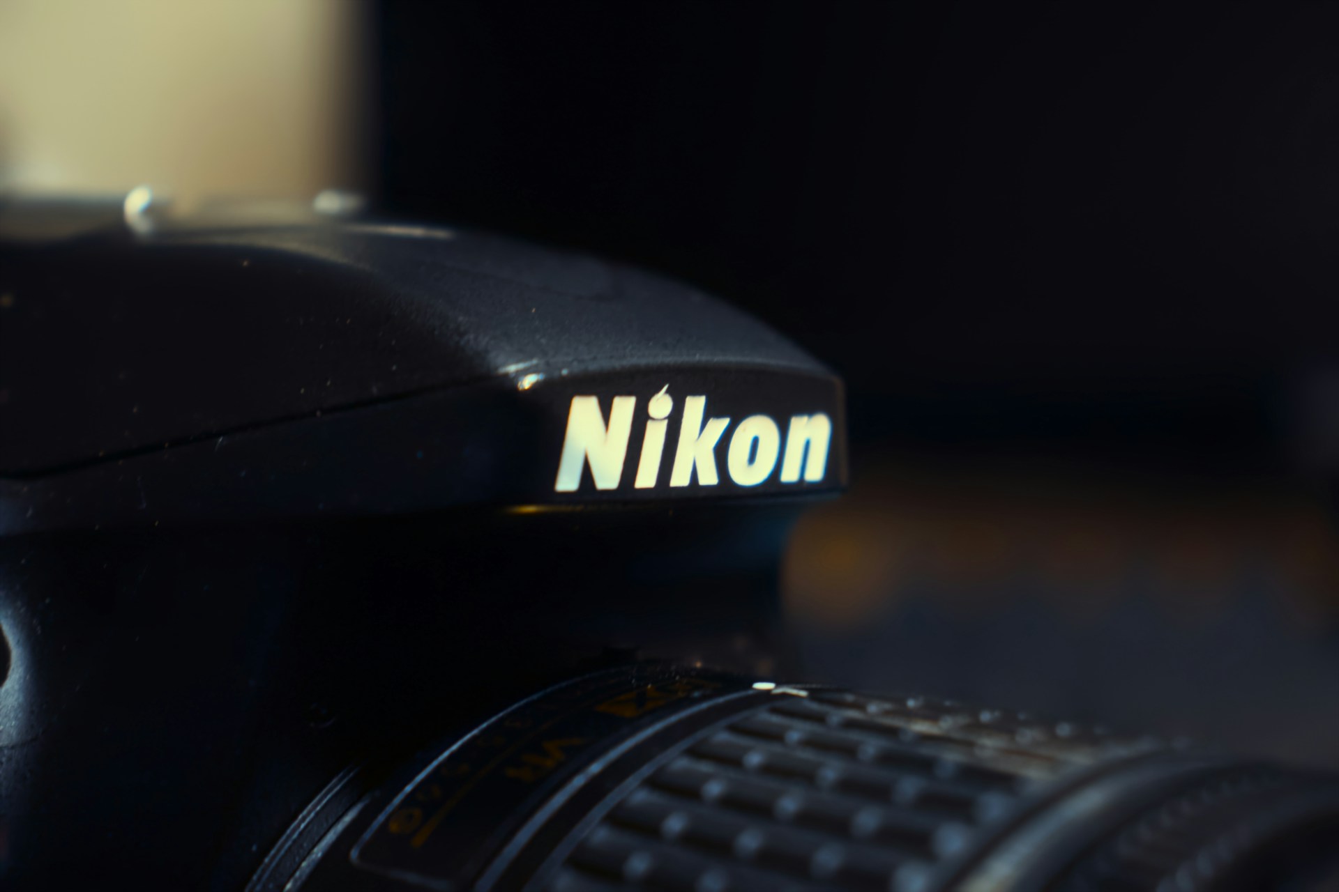 A close up of a camera with a nikon logo on it