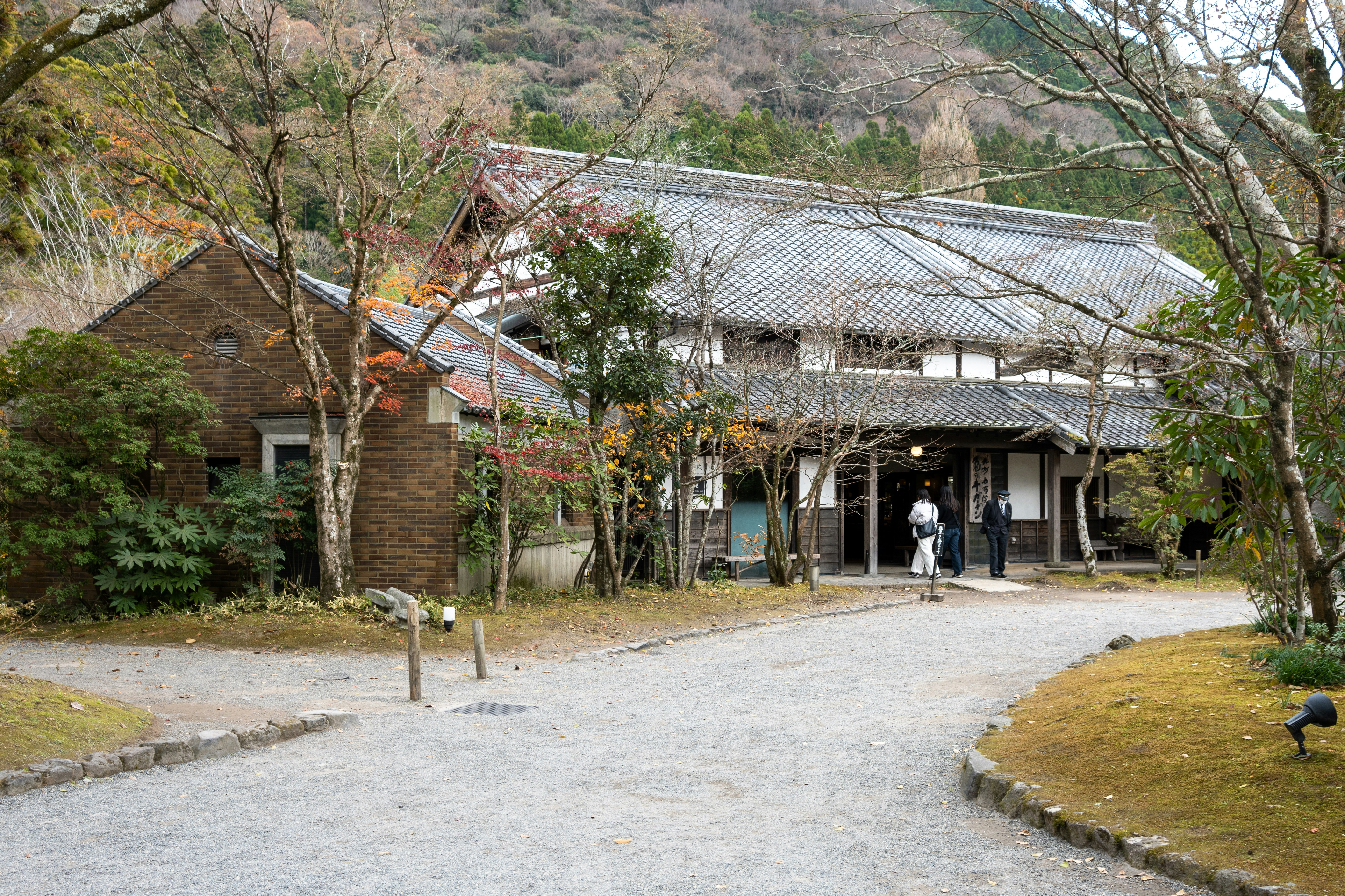 A large house with a lot of trees in front of it