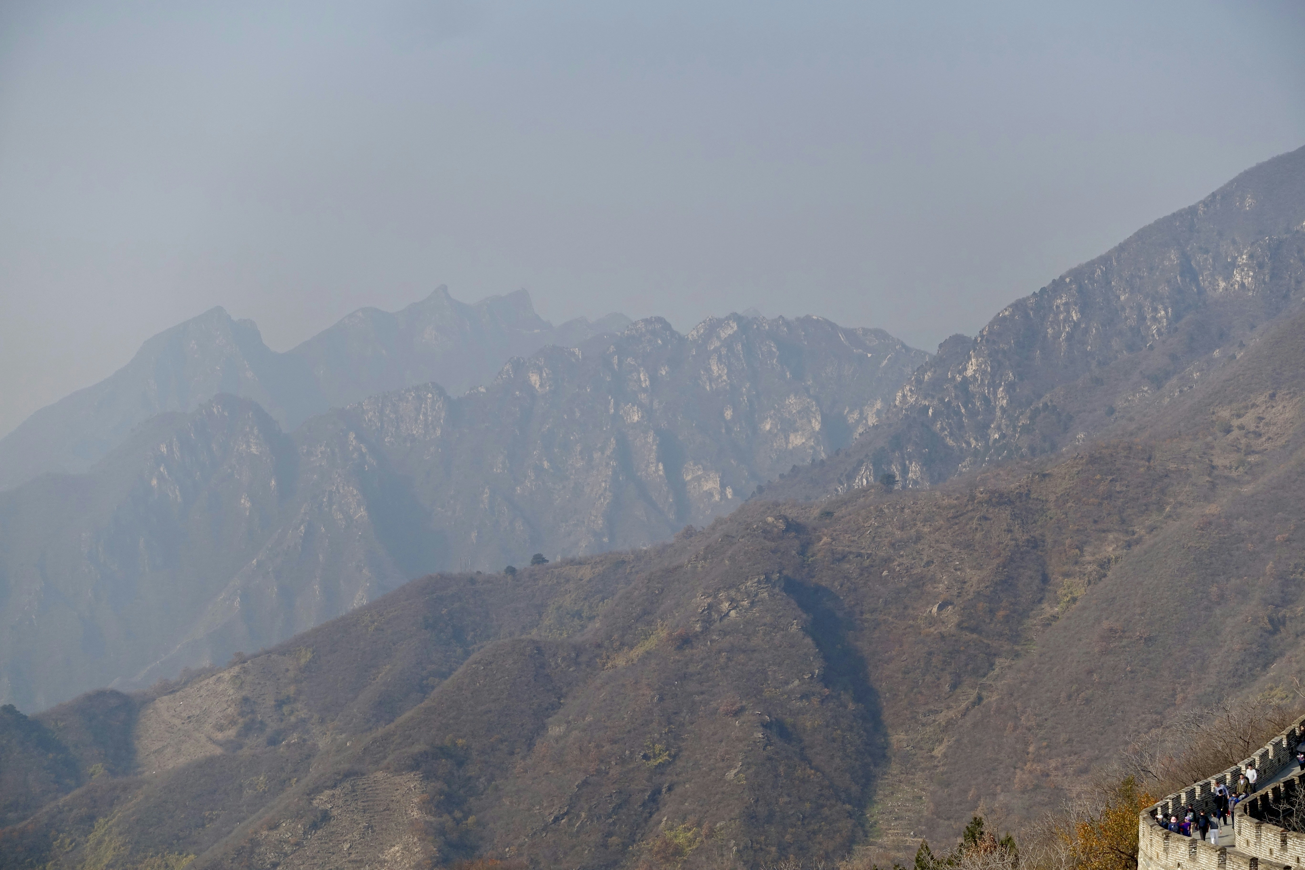 A view of a mountain range from a distance
