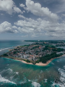 An aerial view of a small island in the middle of the ocean