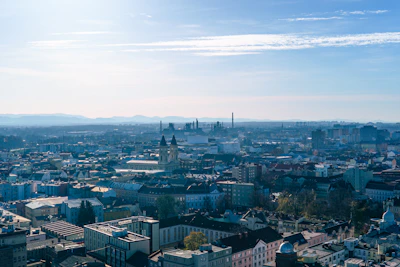 Панорама Остравы и городские кварталы