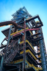 A very tall building with a lot of pipes