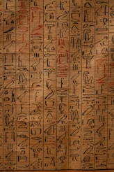 An ancient egyptian writing on a piece of paper