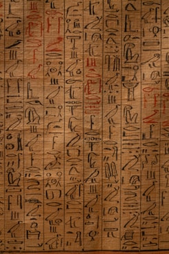 An ancient egyptian writing on a piece of paper