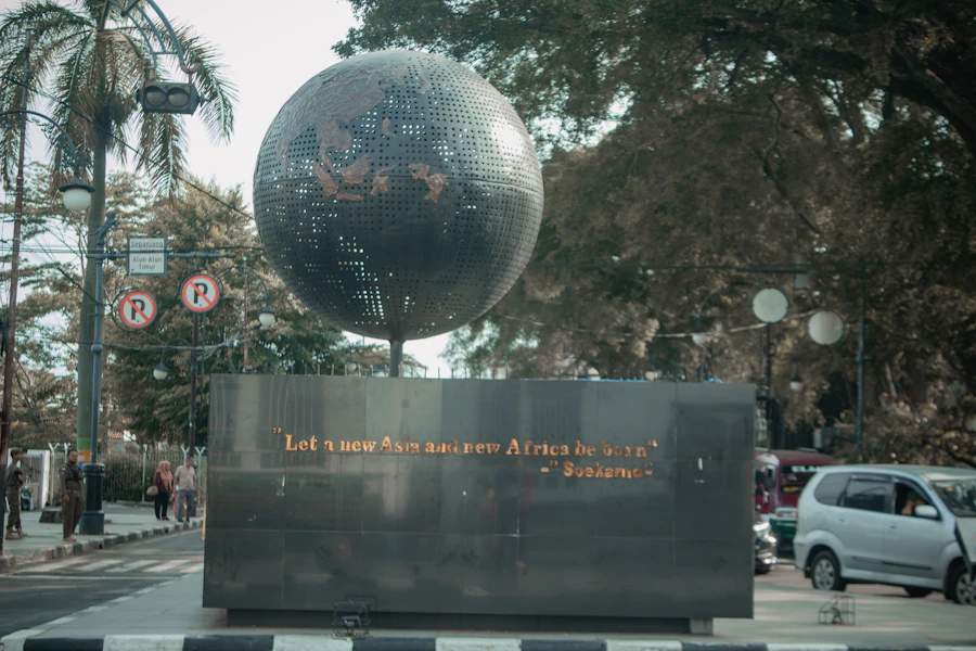 A monument on the side of the road
