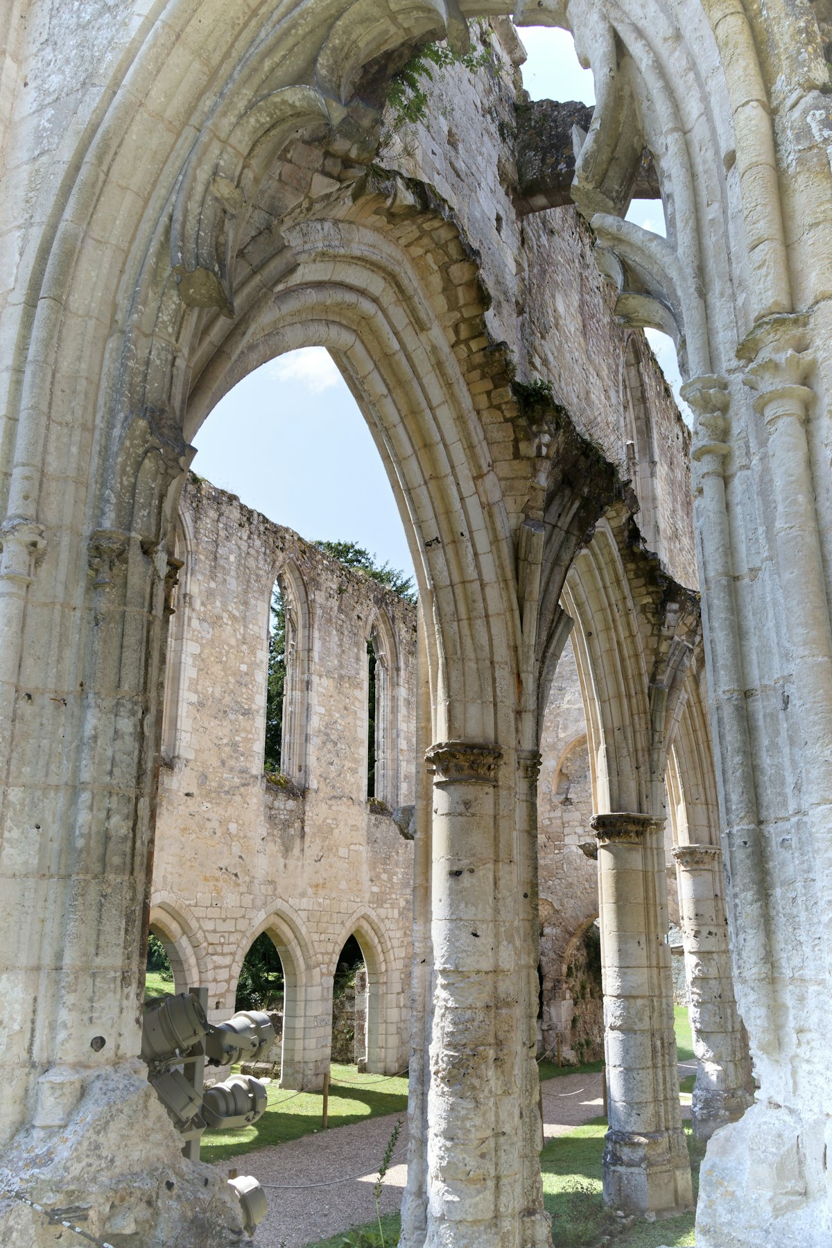 The ruins of Melrose Abbey in Melrose, Scottish Borders, Scotland