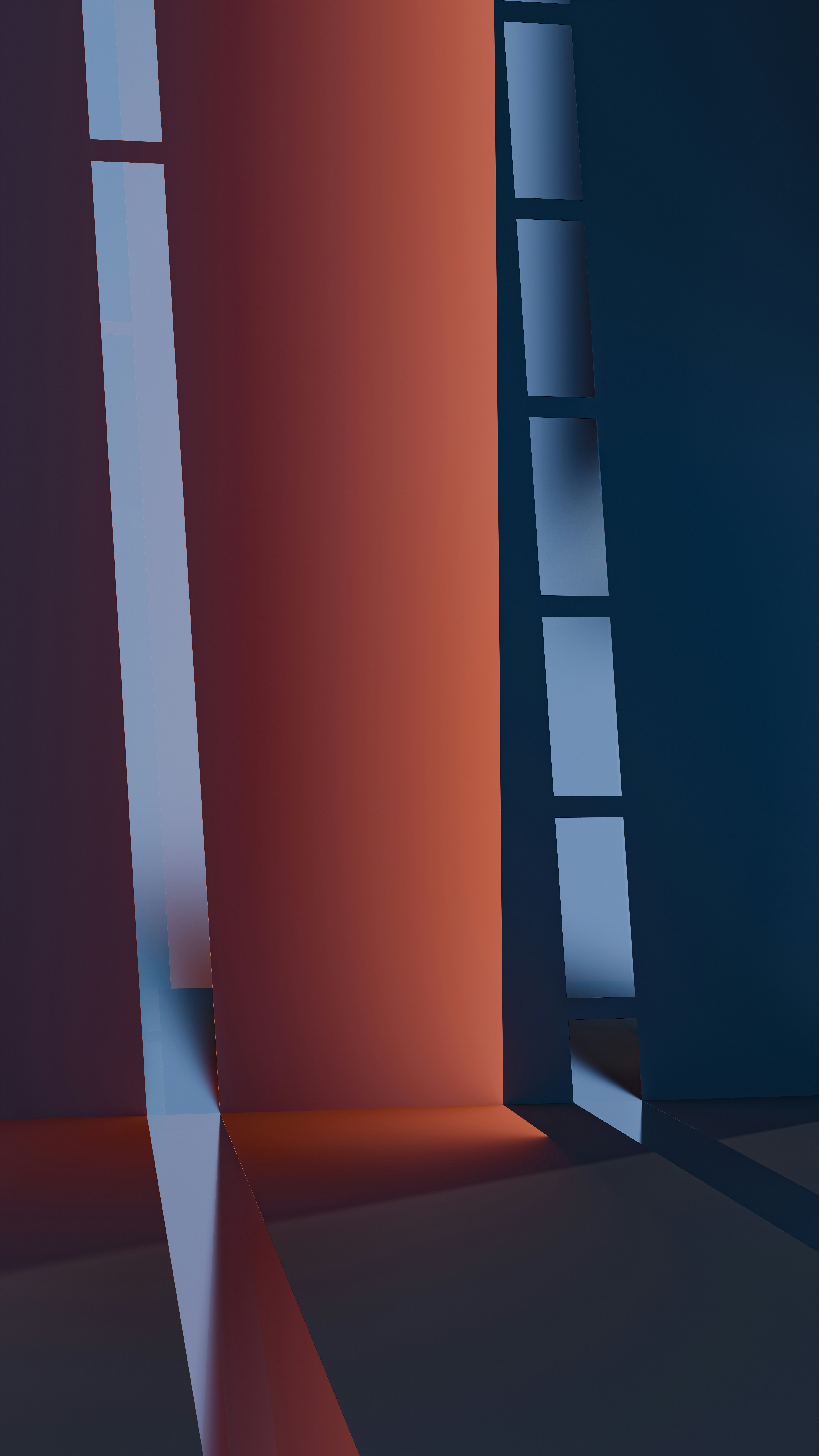 A room with a ladder in the middle of it