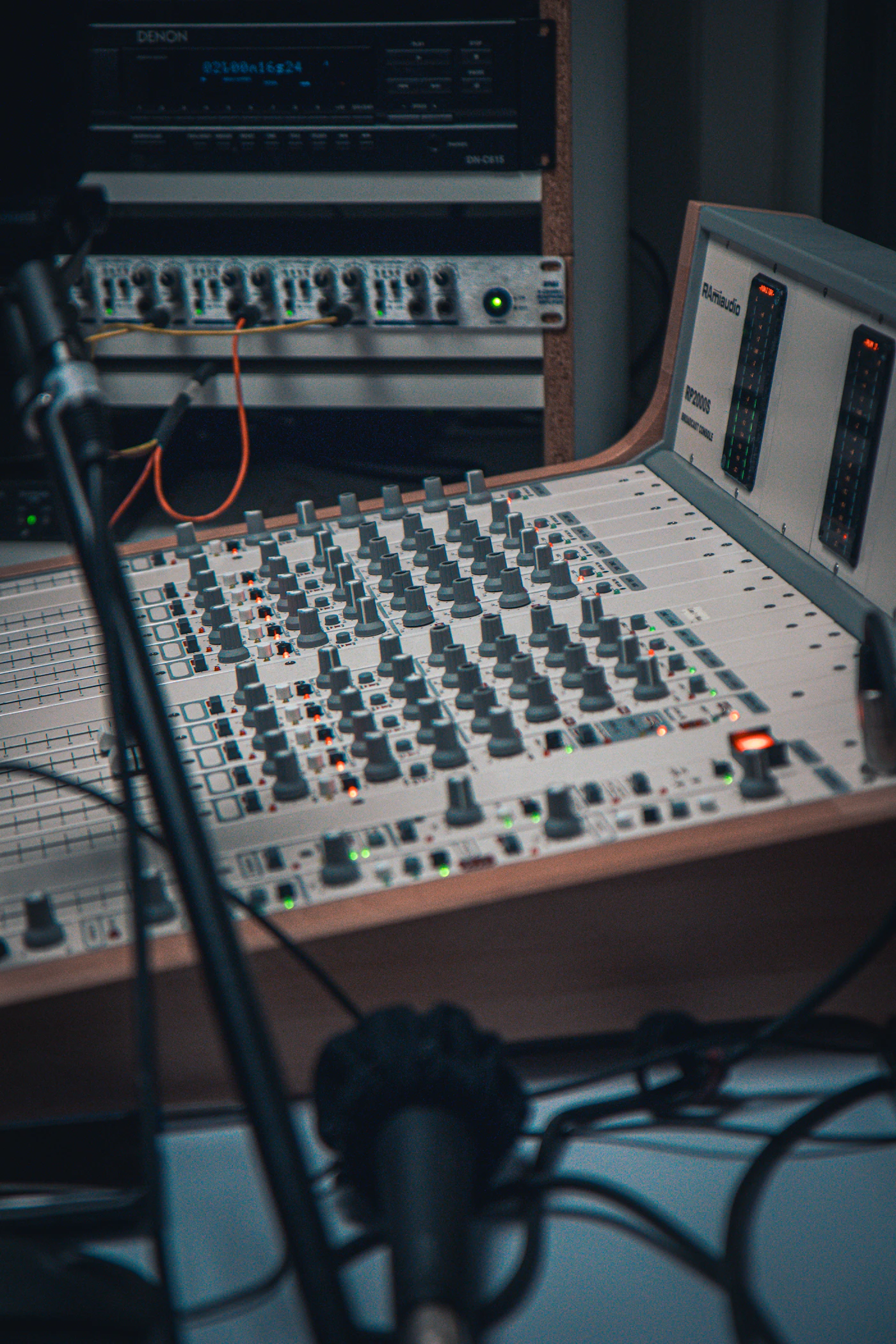 Recording studio with monitors and music production equipment