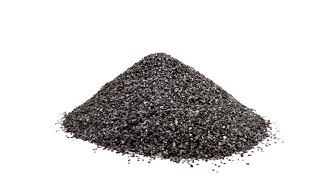 A pile of gravel on a white background
