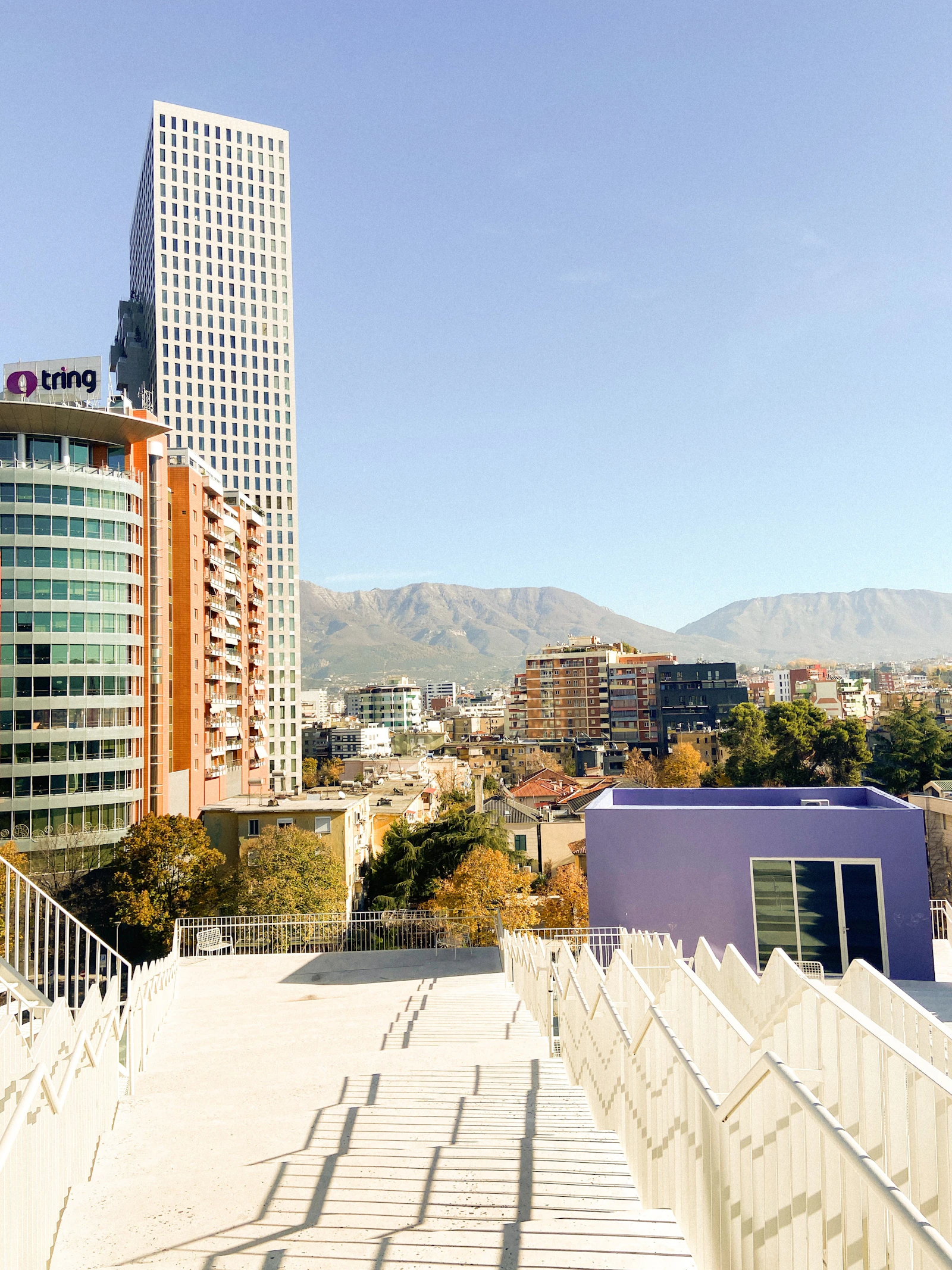 View over the city of Tirana from a rooftop