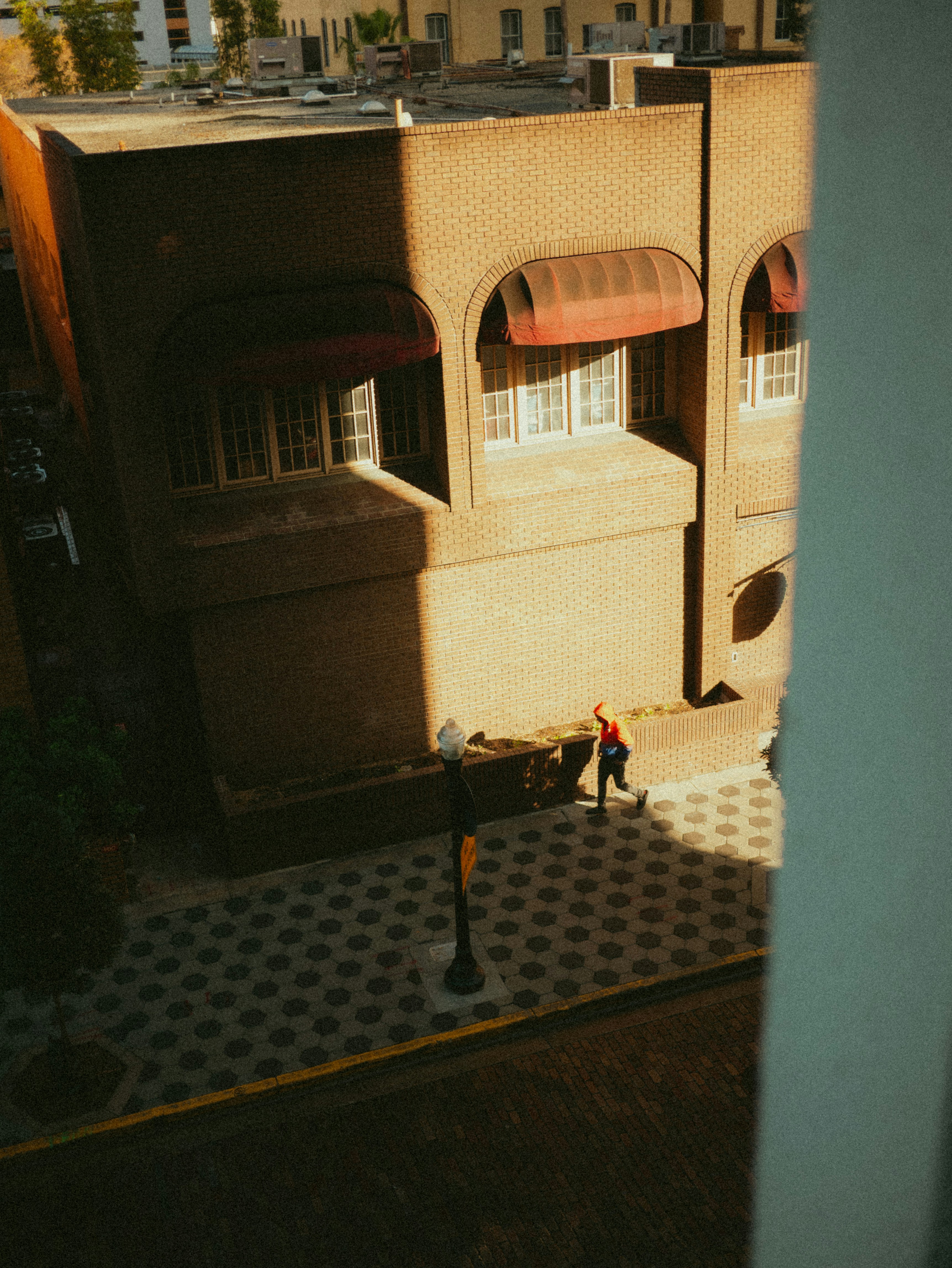 A view of a building from a window