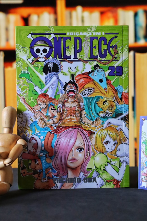 A picture of some anime characters on a table