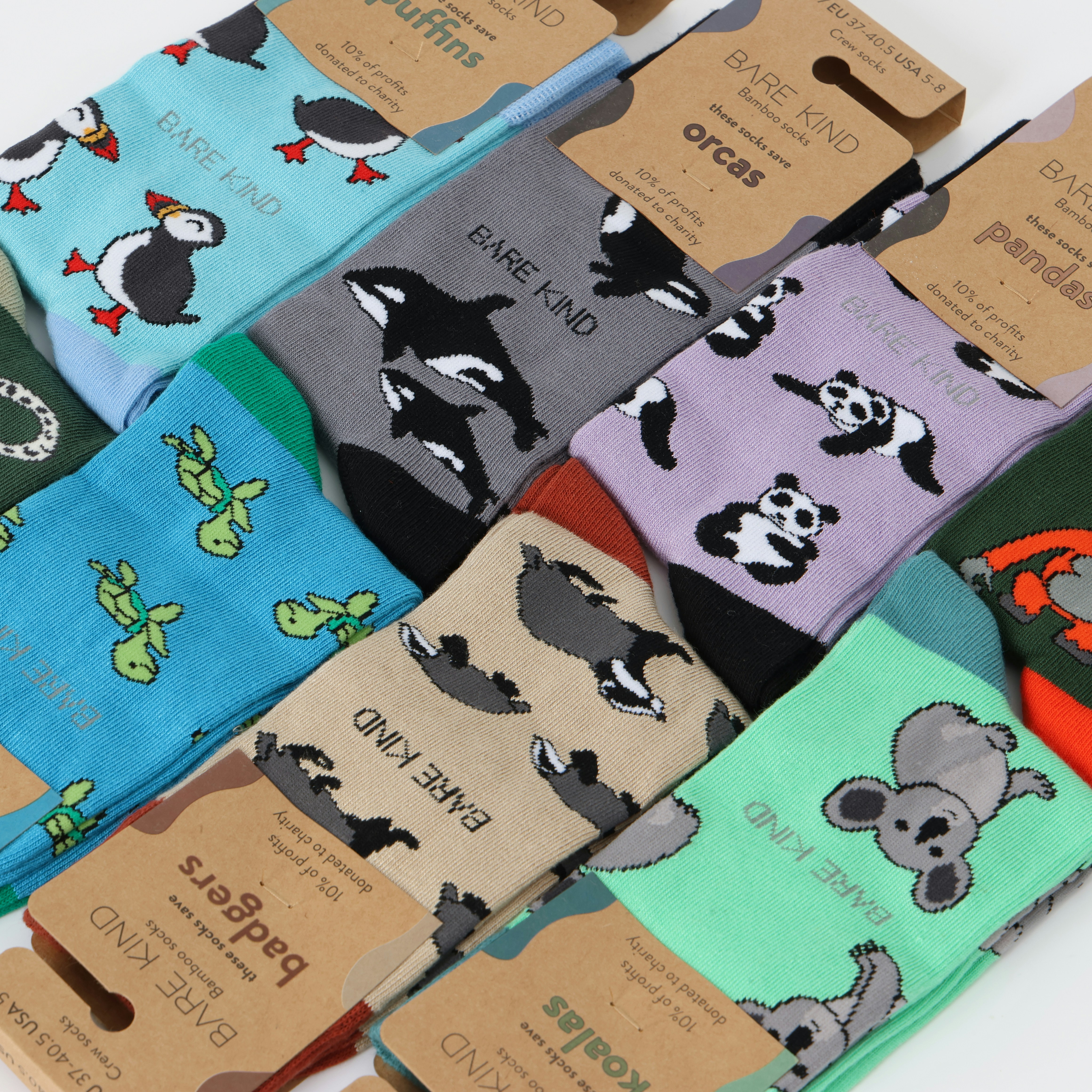 A bunch of socks that are sitting on a table