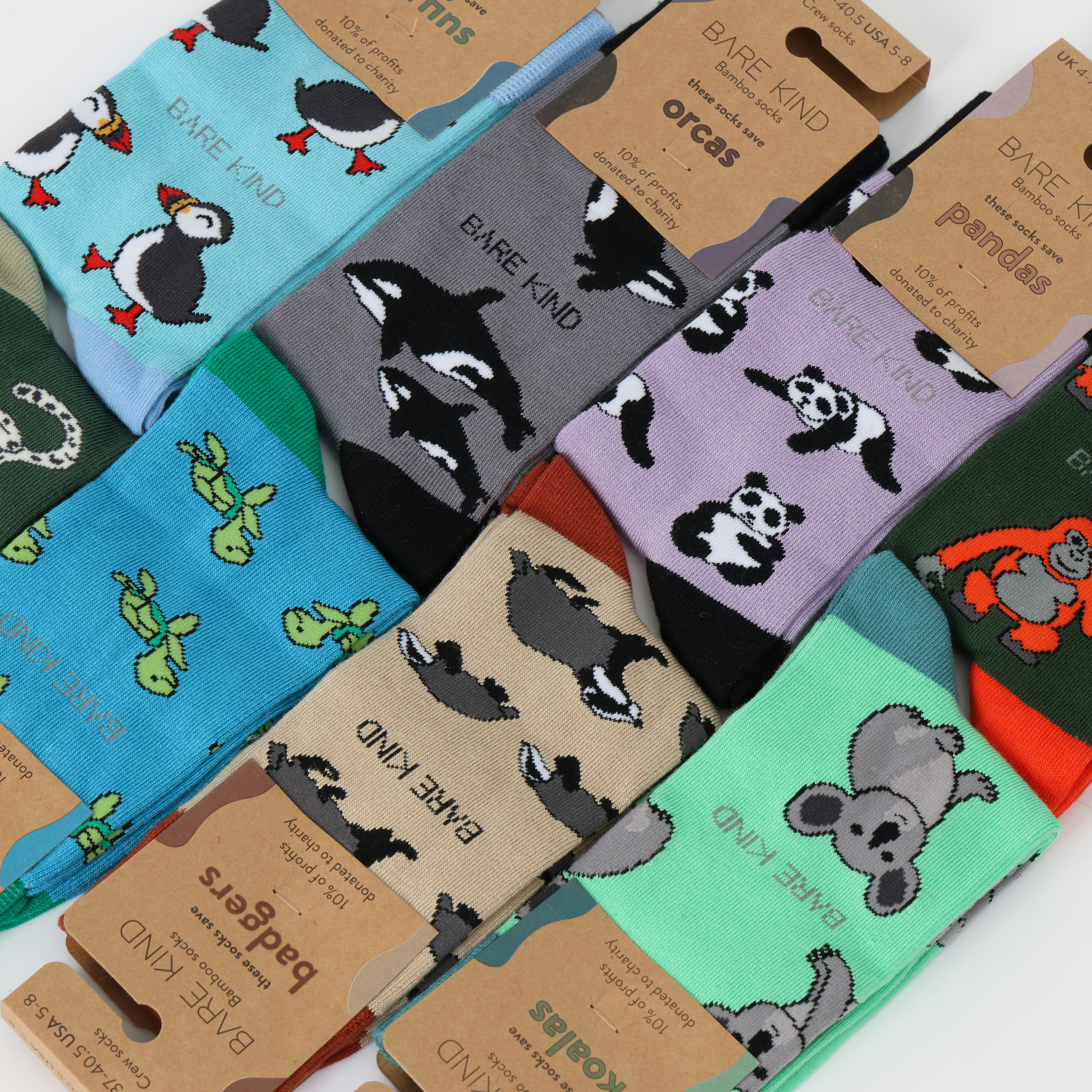 A bunch of socks that are sitting on a table