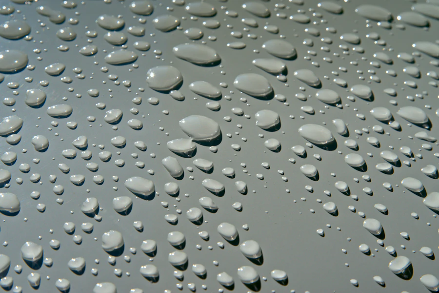 Water beading on a ceramic coated panel