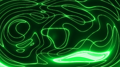 A close up of a green light in a room