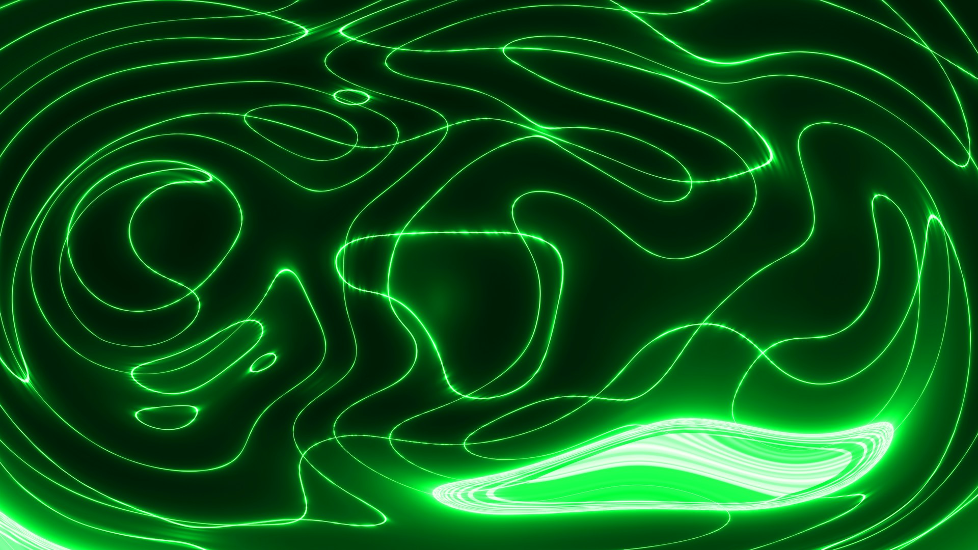 A close up of a green light in a room