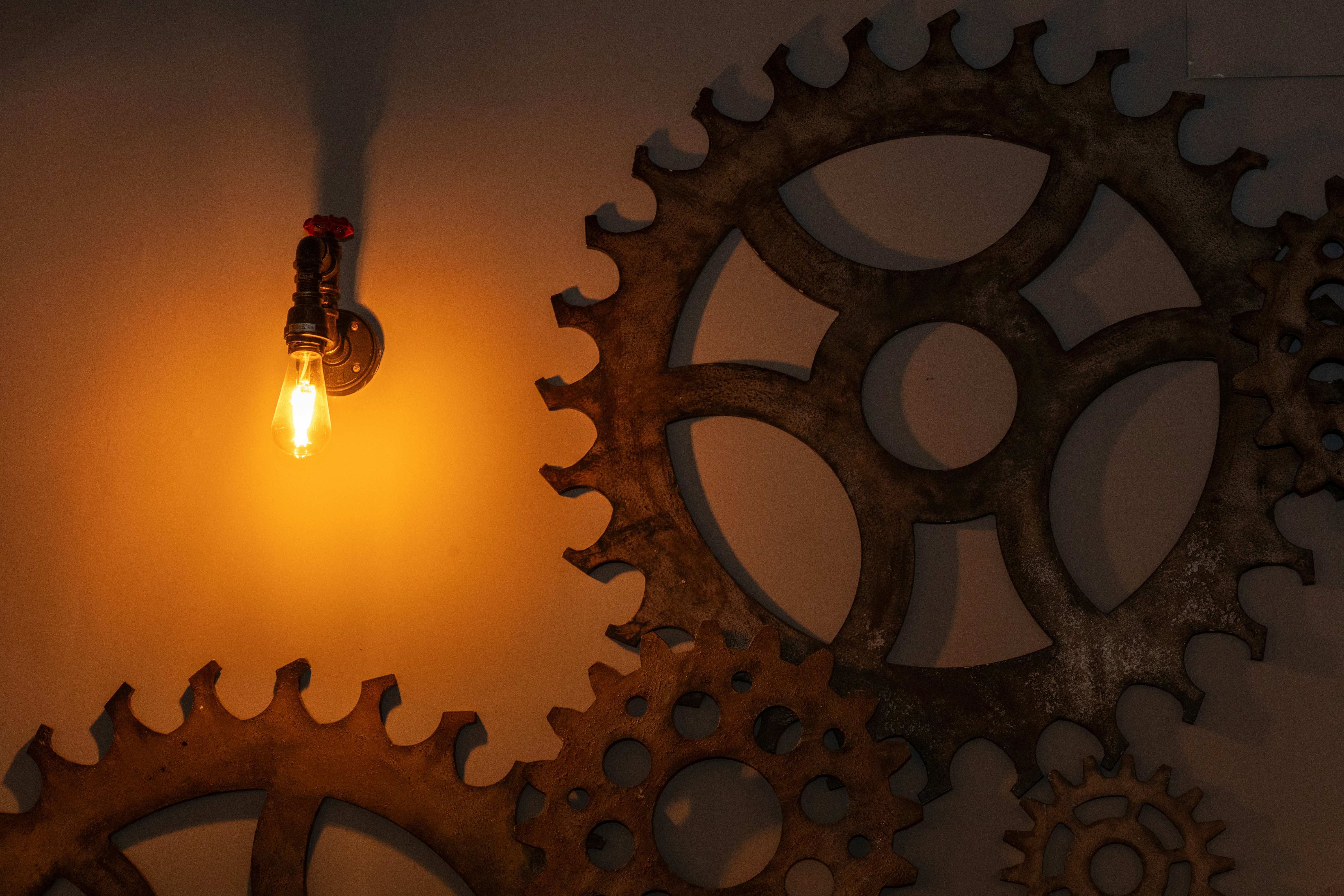 A light that is on in a room