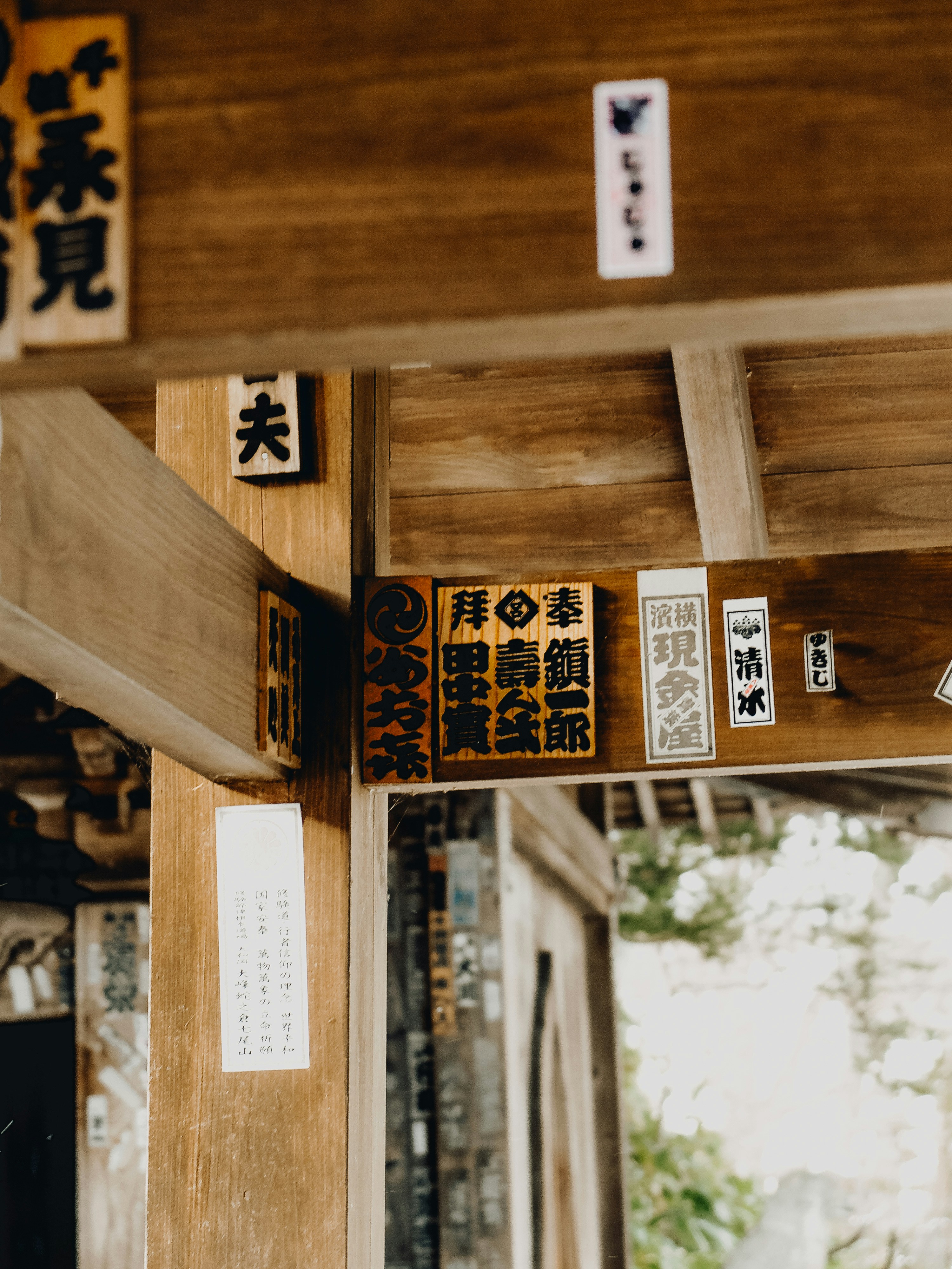 A room that has a bunch of signs on the wall