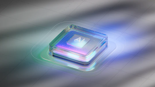 A square shaped object with a blue and white background