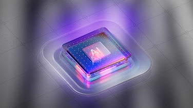 A square object with a purple light coming out of it
