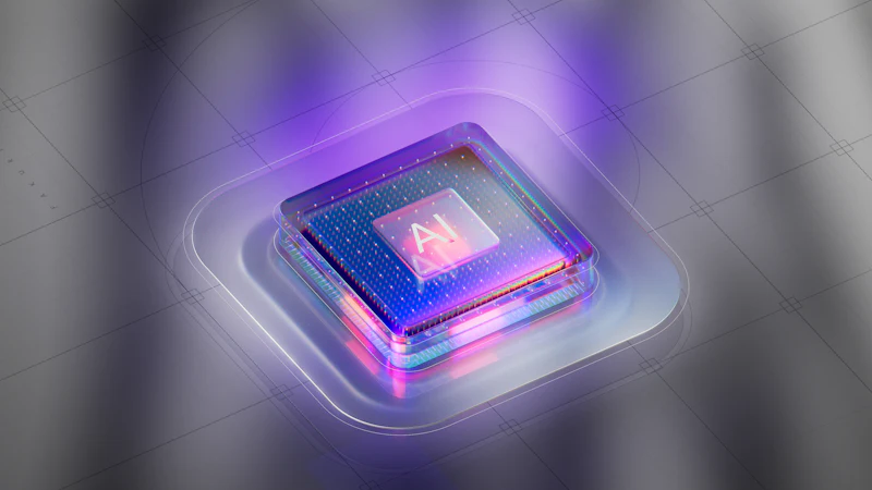 Glowing AI processor representing custom AI models
