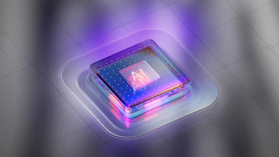 A square object with a purple light coming out of it