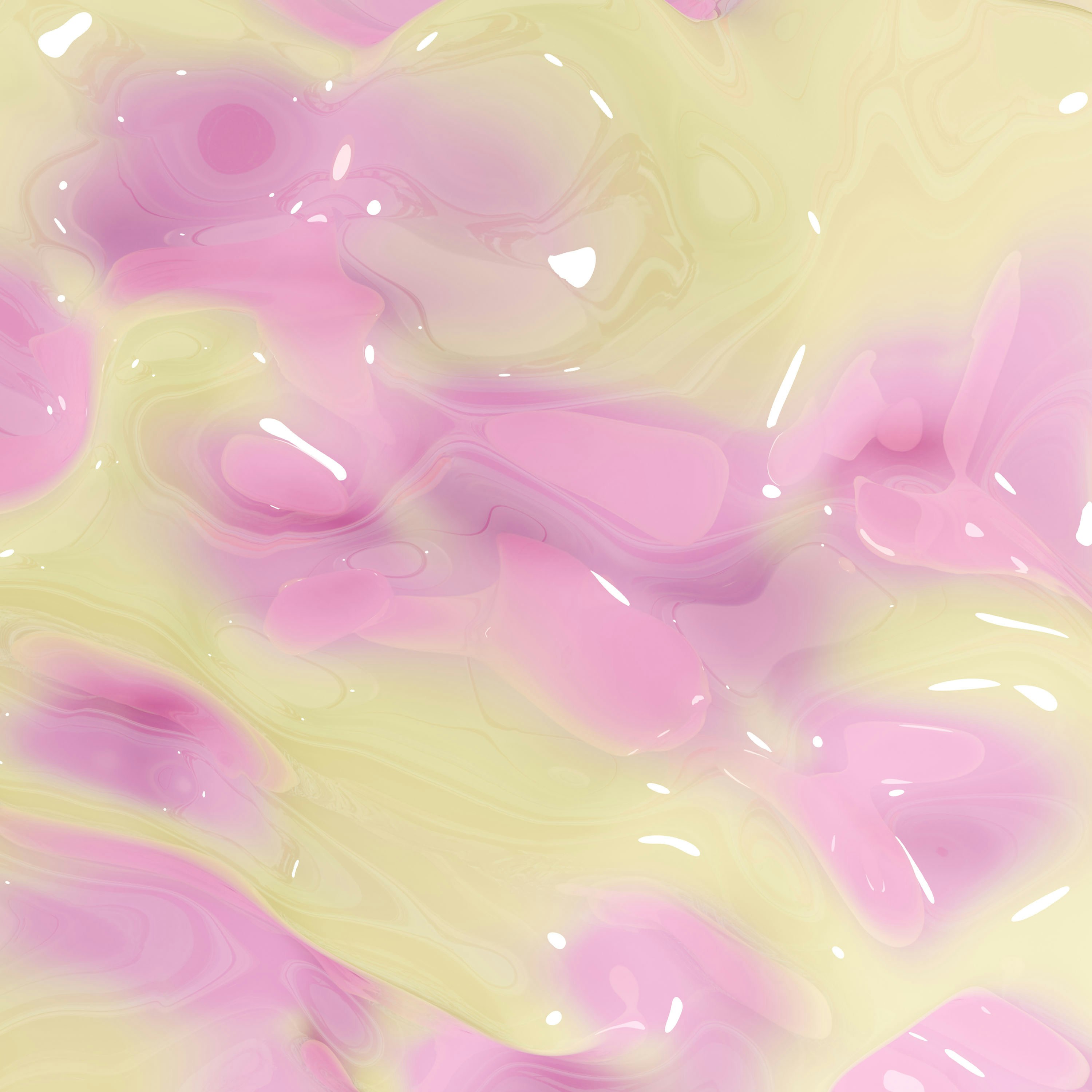 A close up of a pink and yellow substance