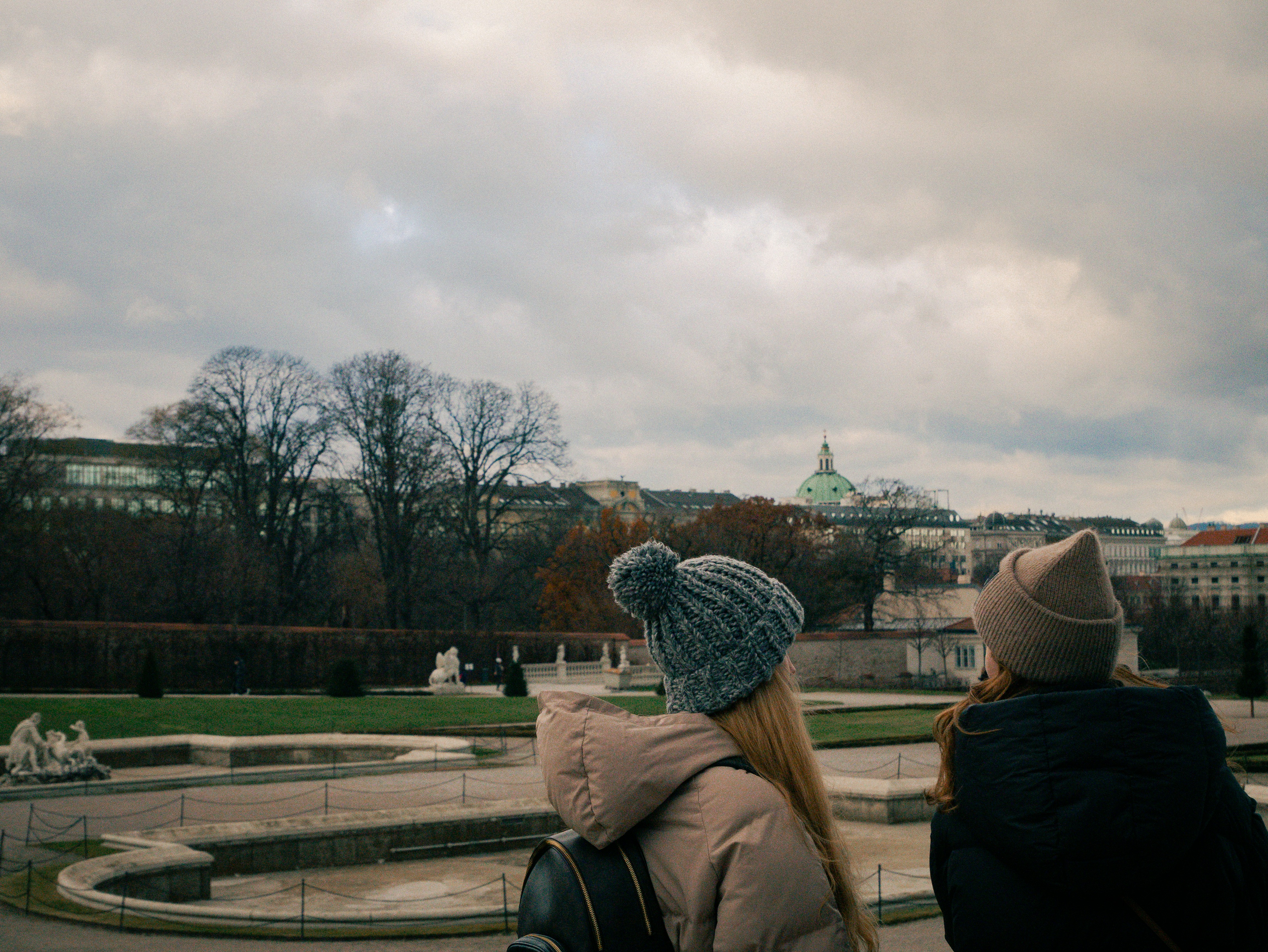 A couple of people standing next to each other