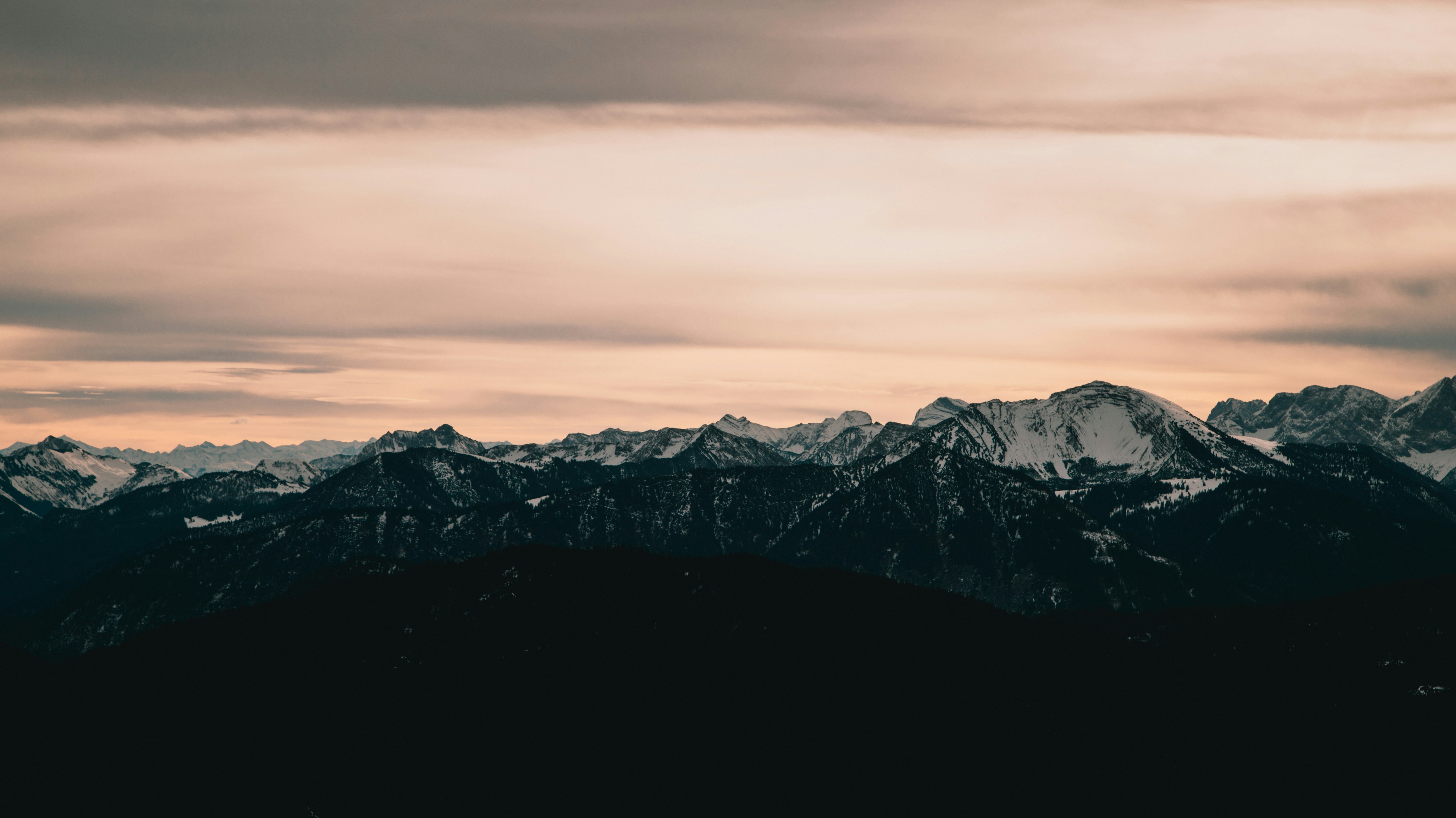 A view of a mountain range from a distance