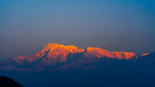 Annapurna range sunrise Sarangkot viewpoint