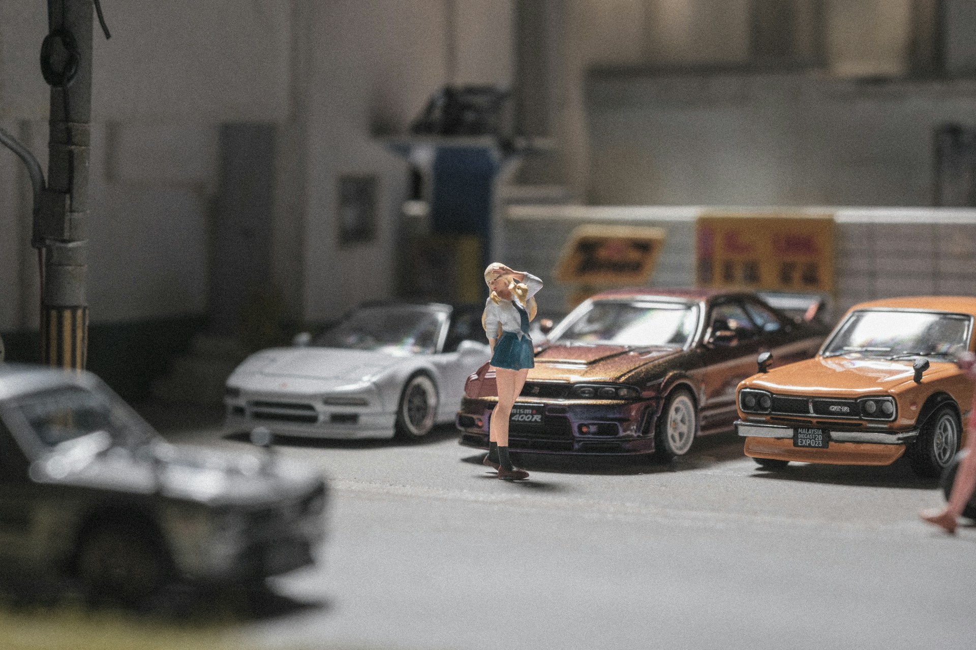 A group of cars that are sitting in the street