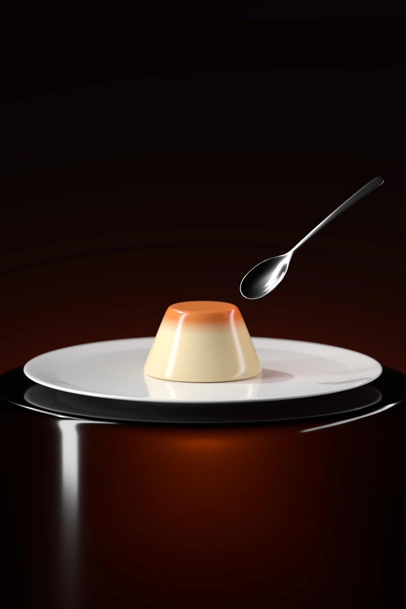 A white plate topped with a dessert on top of a table