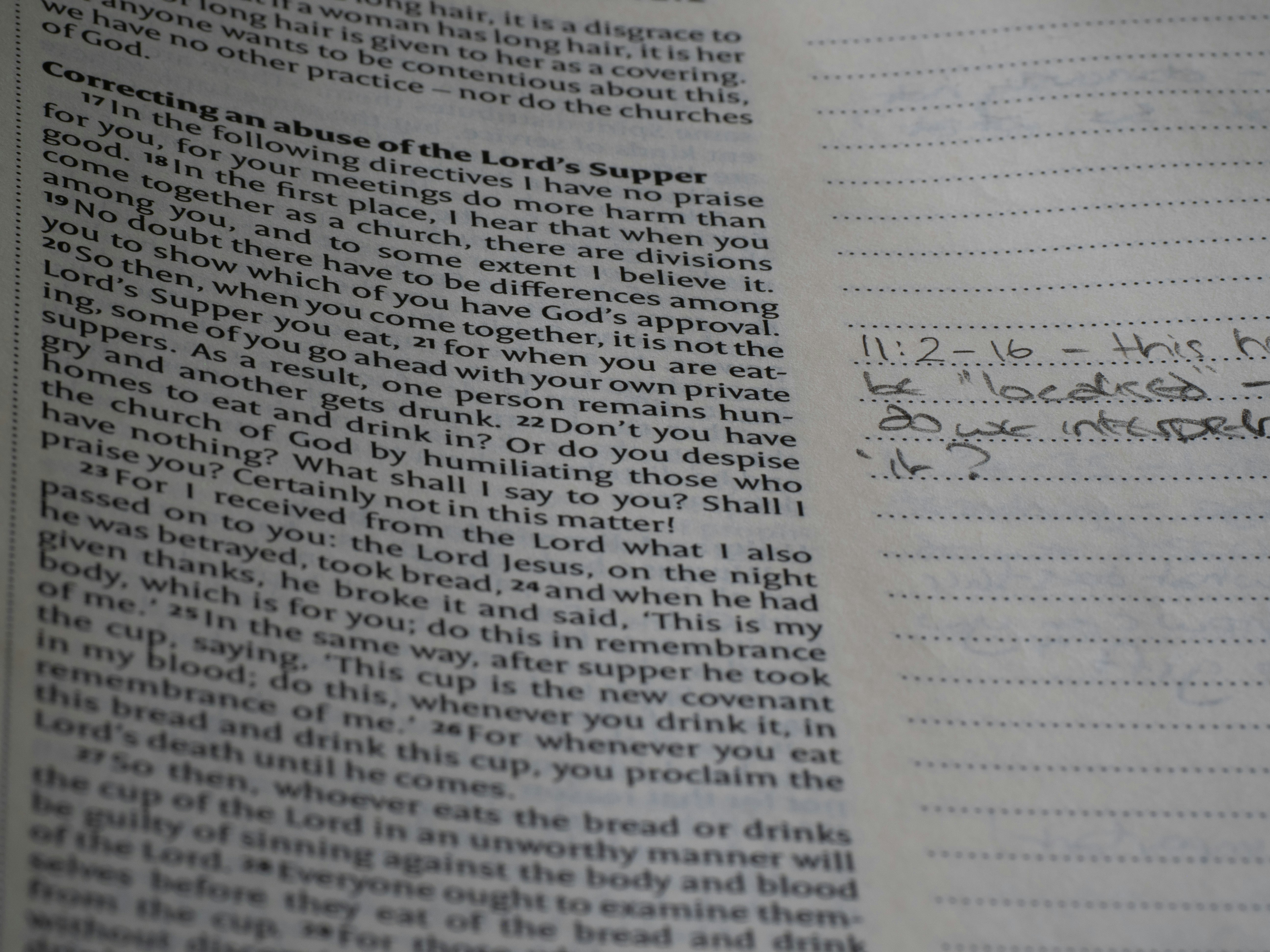 A close up of a book with writing on it