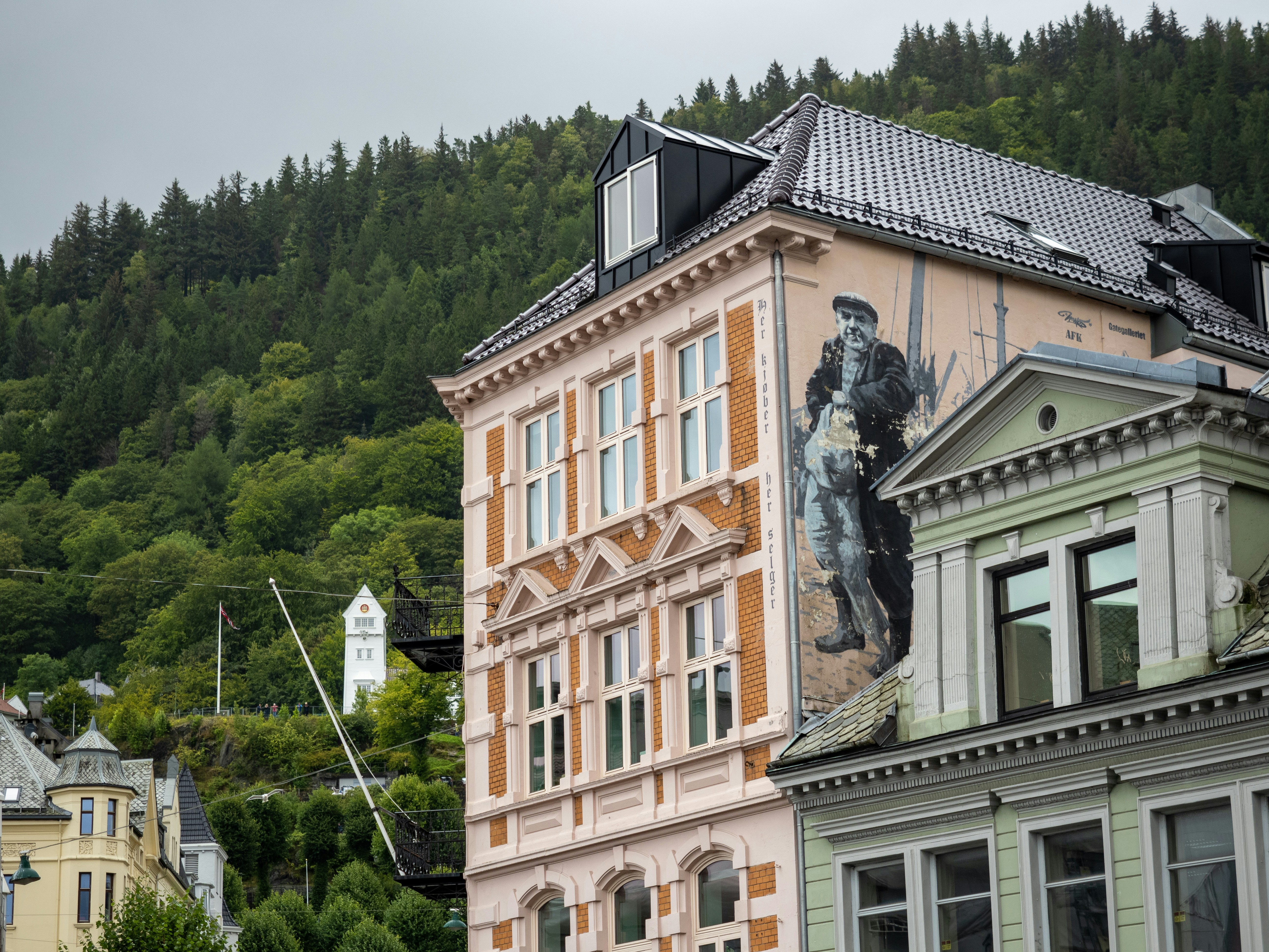 A building with a mural on the side of it