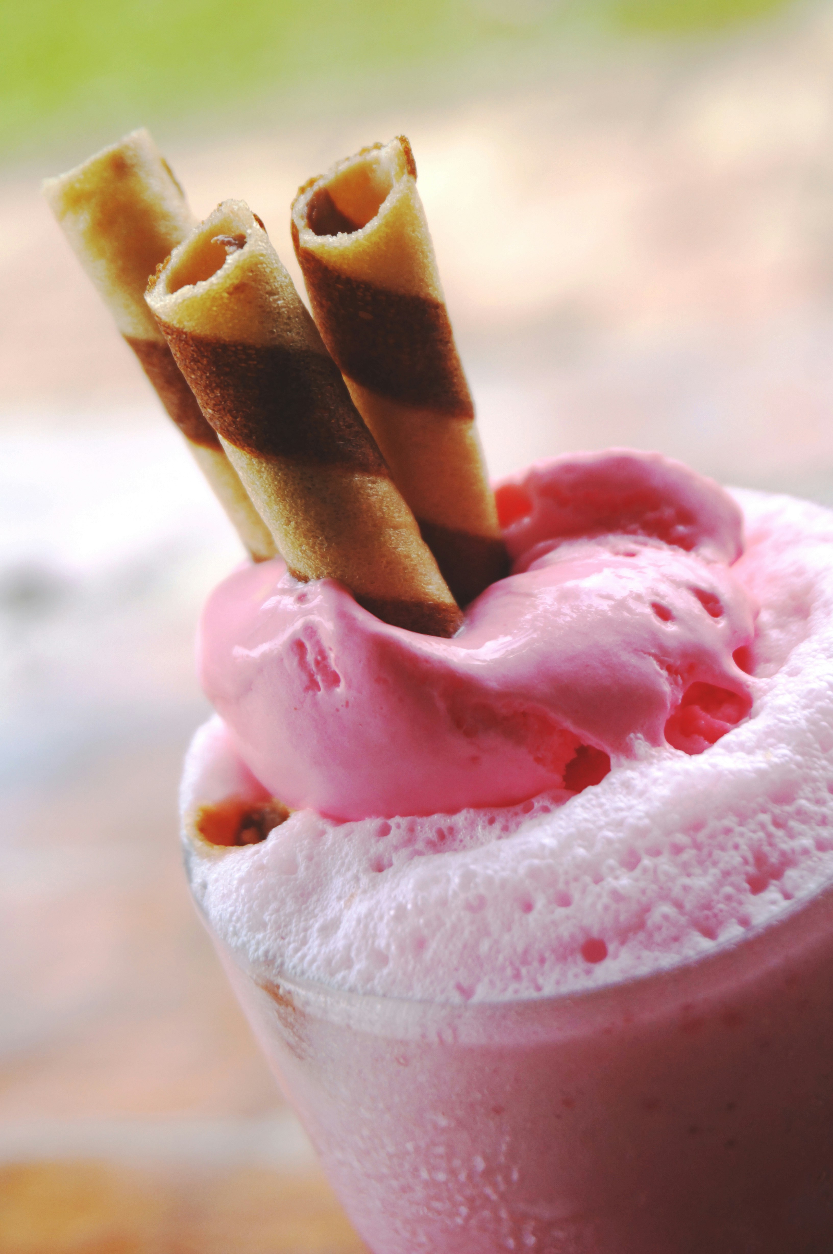 A close up of a drink on a table