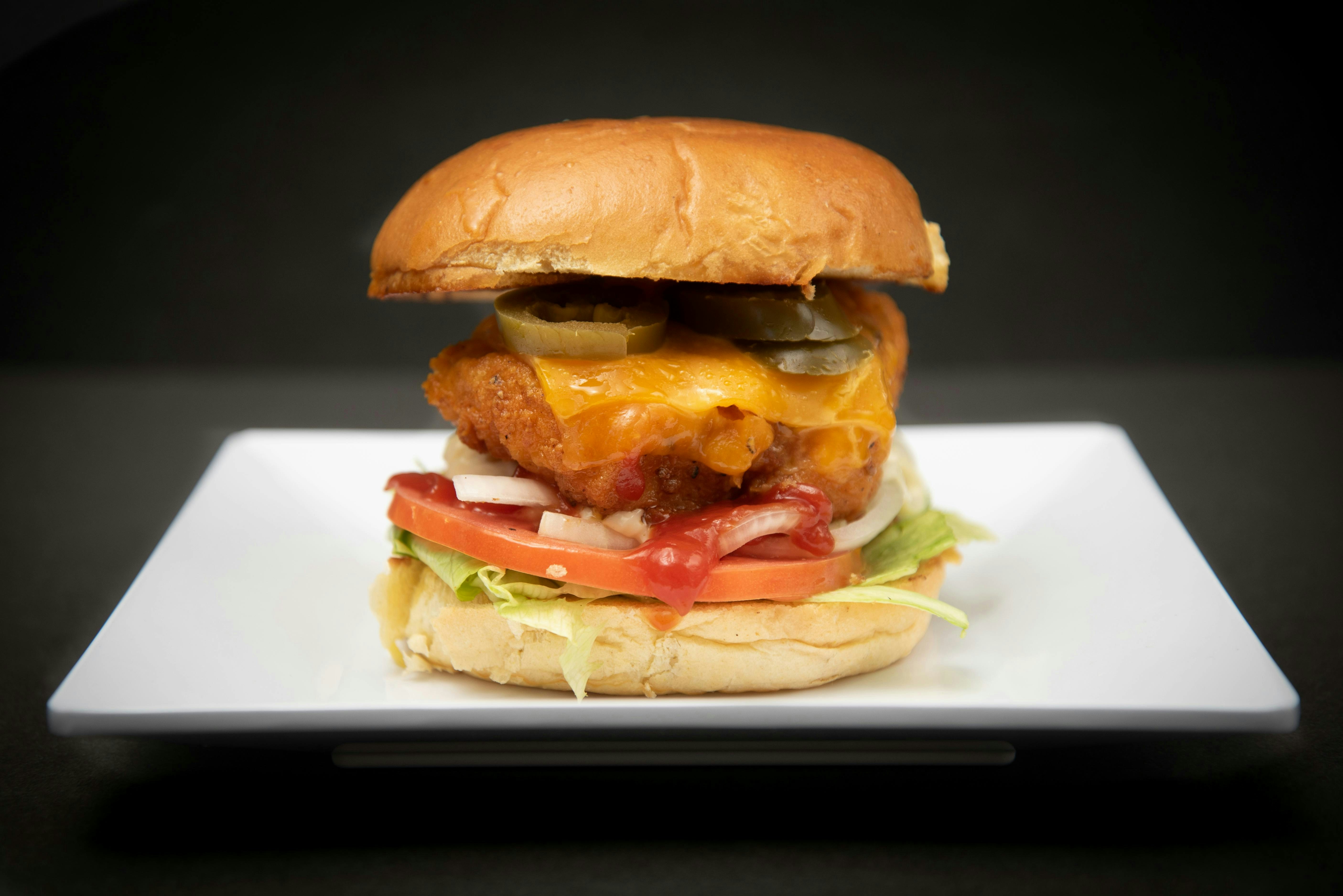 Cheeseburger on a plate