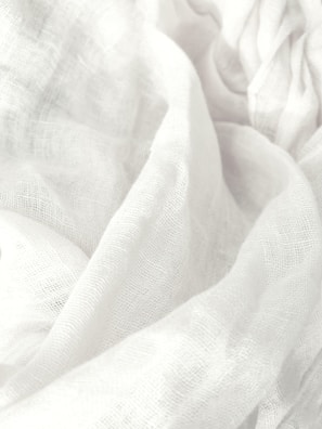 A black and white photo of a white cloth