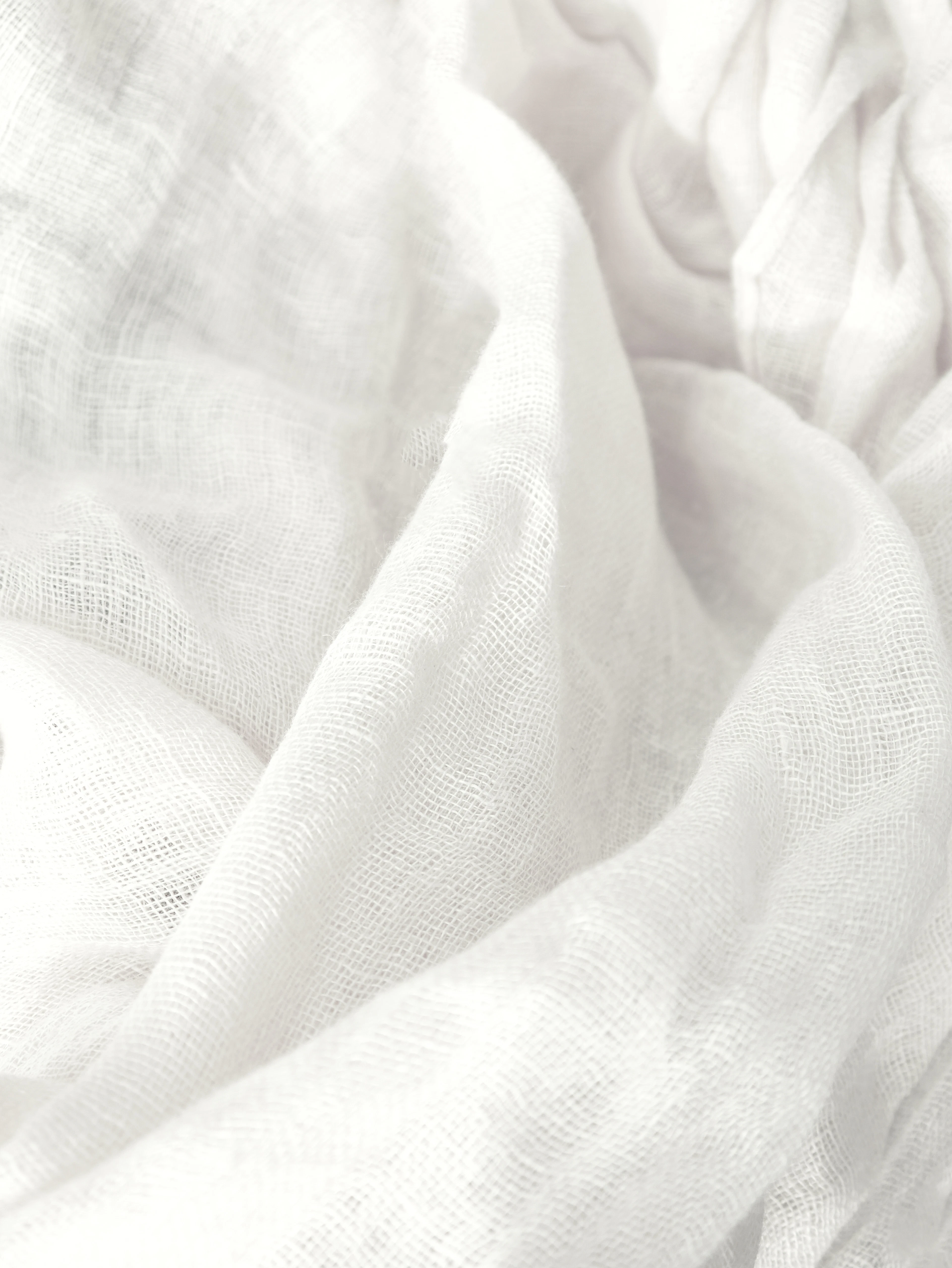 Close view of soft, crumpled natural linen