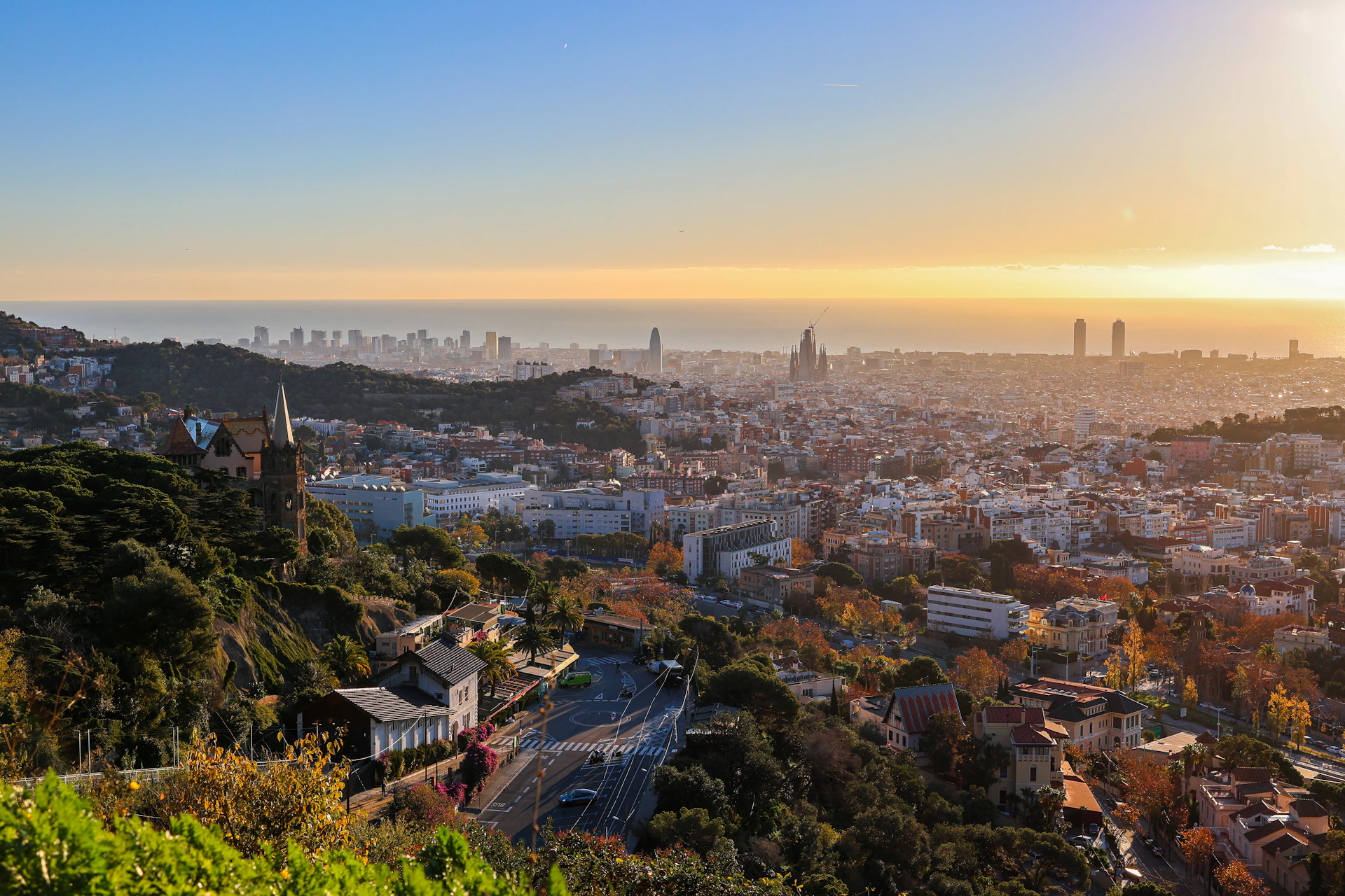 A view of a city from a hill