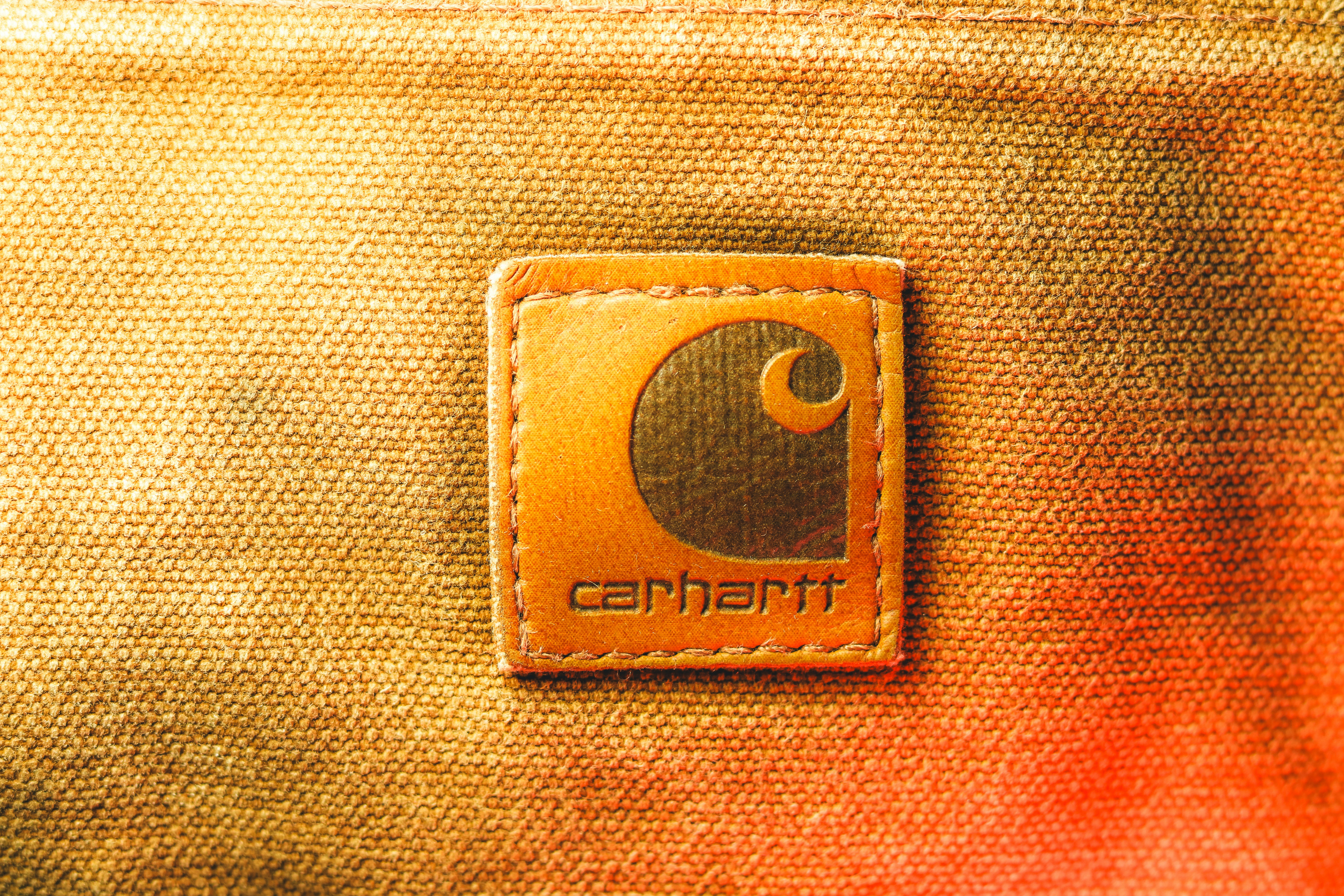A close up of a bag with a patch on it
