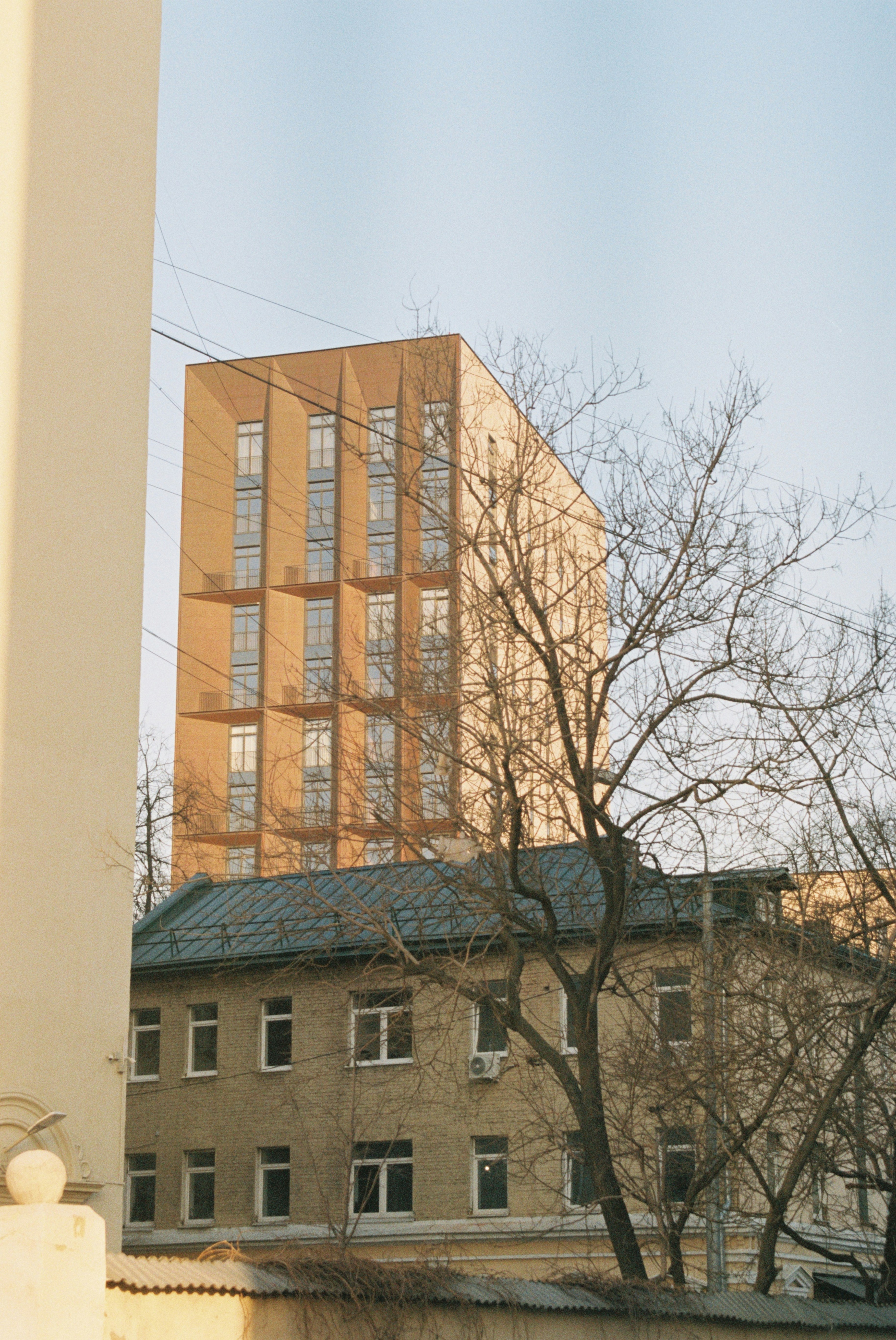 A view of a building from across the street